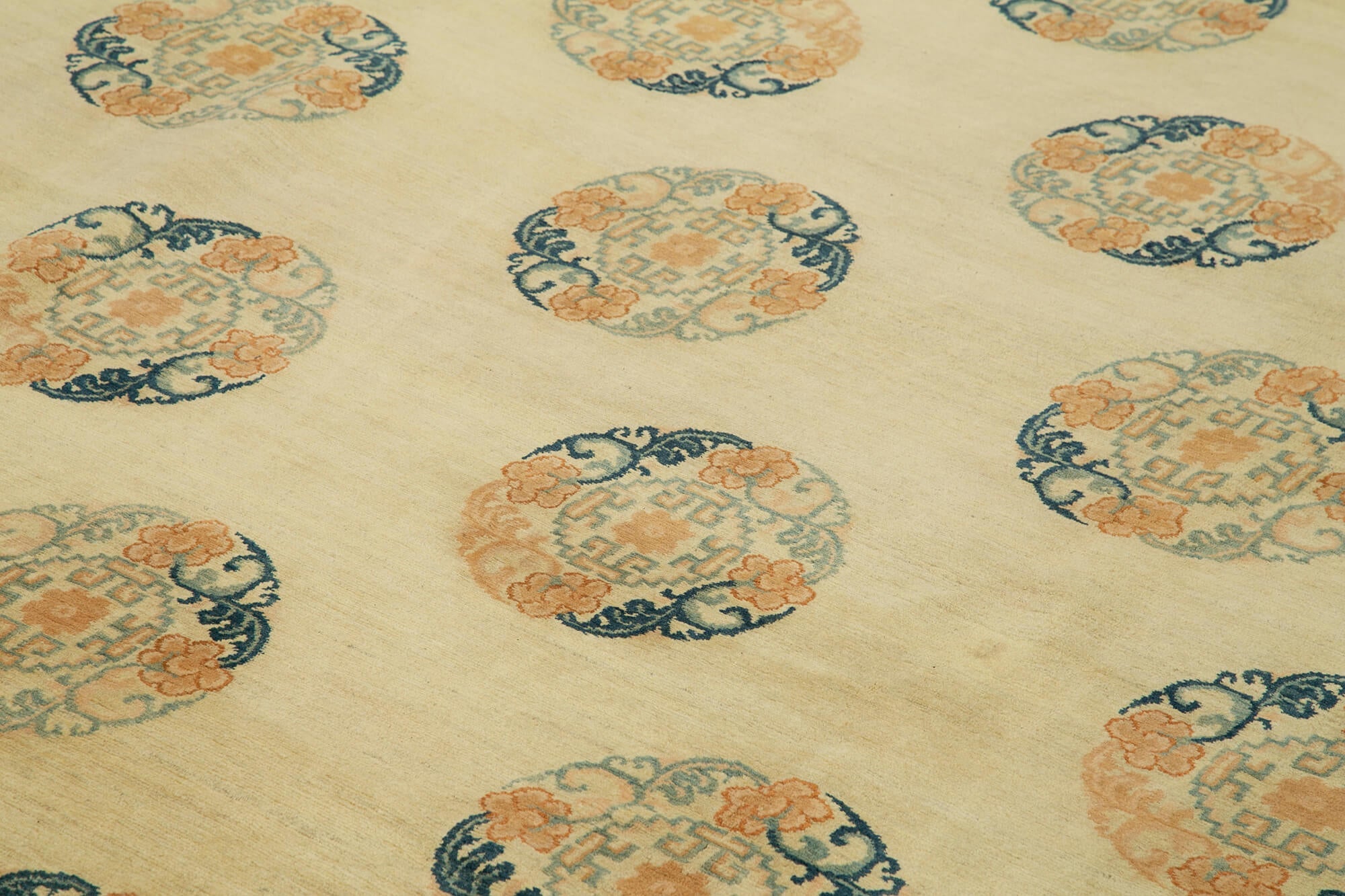 Handmade Wool Area Rug – Classic Cotton Rug Beige 9'11''x13'11'' by Agacan