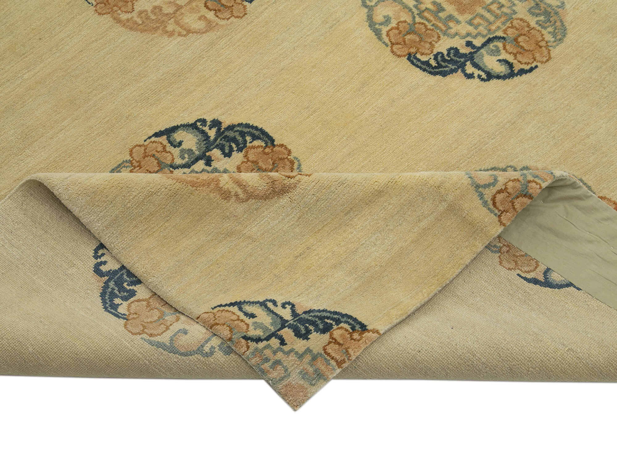 Handmade Wool Area Rug – Classic Cotton Rug Beige 9'11''x13'11'' by Agacan