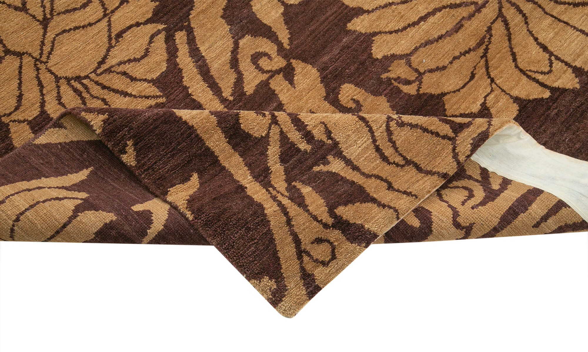 Handmade Wool Area Rug - Tebriz Classic Cotton Wool Rug 9'8''x13'5'' Purple