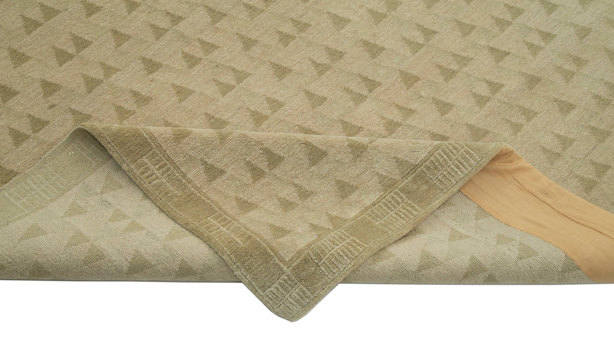 Handmade Wool Area Rug | Tebriz Classic Style Green Cotton Wool Carpet 9x13