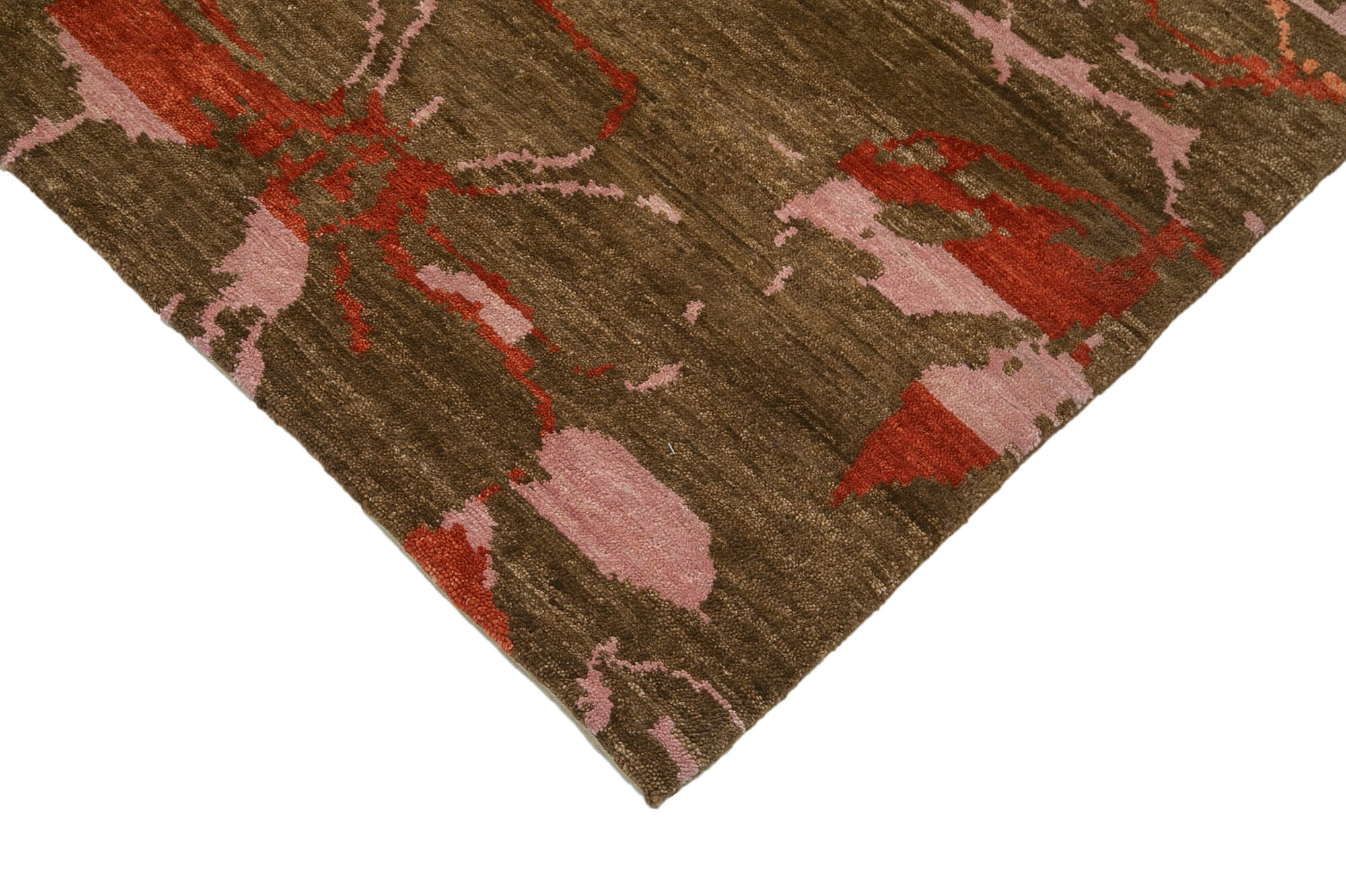 Handmade Wool Area Rug - Tebriz Brown Classic Cotton Wool Rug 10'x13'9''