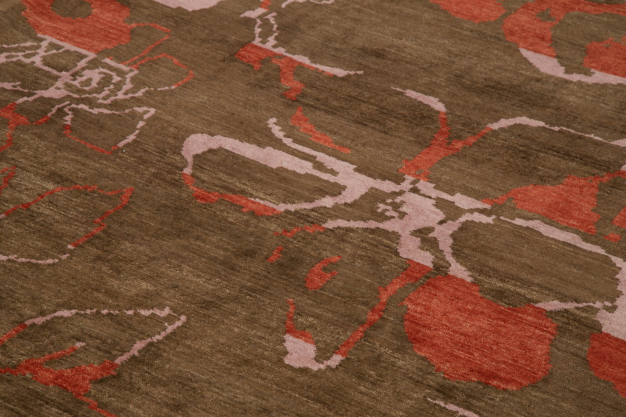 Handmade Wool Area Rug - Tebriz Brown Classic Cotton Wool Rug 10'x13'9''