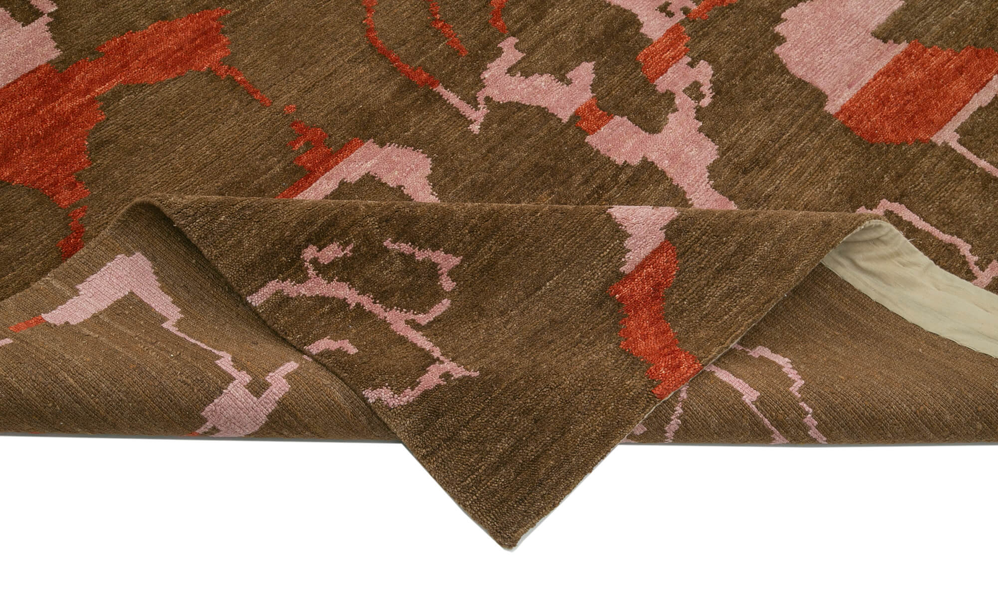 Handmade Wool Area Rug - Tebriz Brown Classic Cotton Wool Rug 10'x13'9''