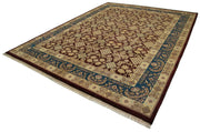 Handmade Wool Area Rug | Vintage Turkish Carpet with Soft Cotton Weave 9'2''x12'0''