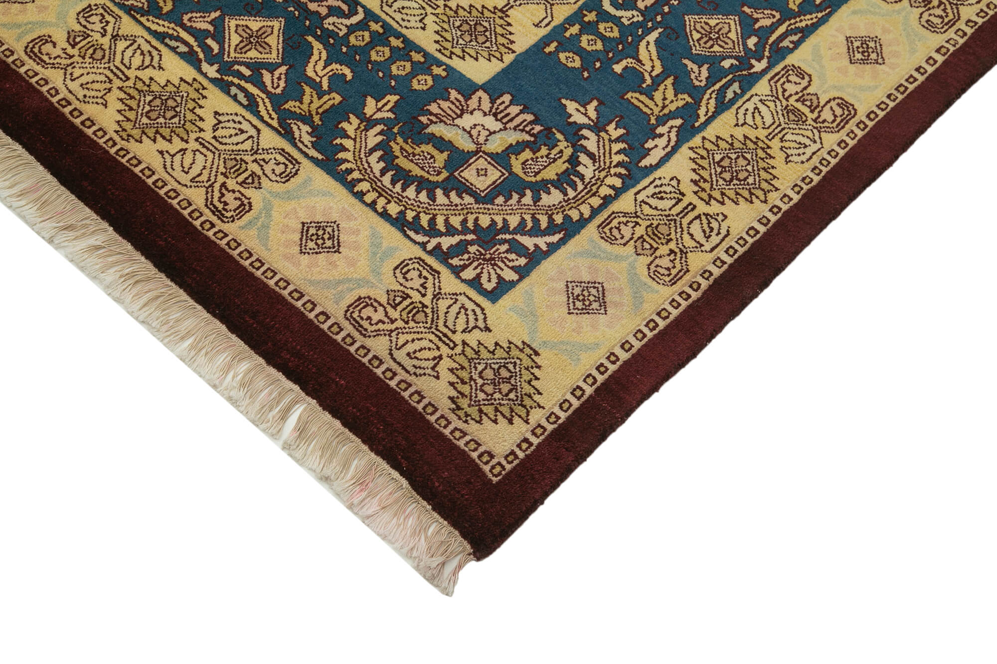 Handmade Wool Area Rug | Vintage Turkish Carpet with Soft Cotton Weave 9'2''x12'0''