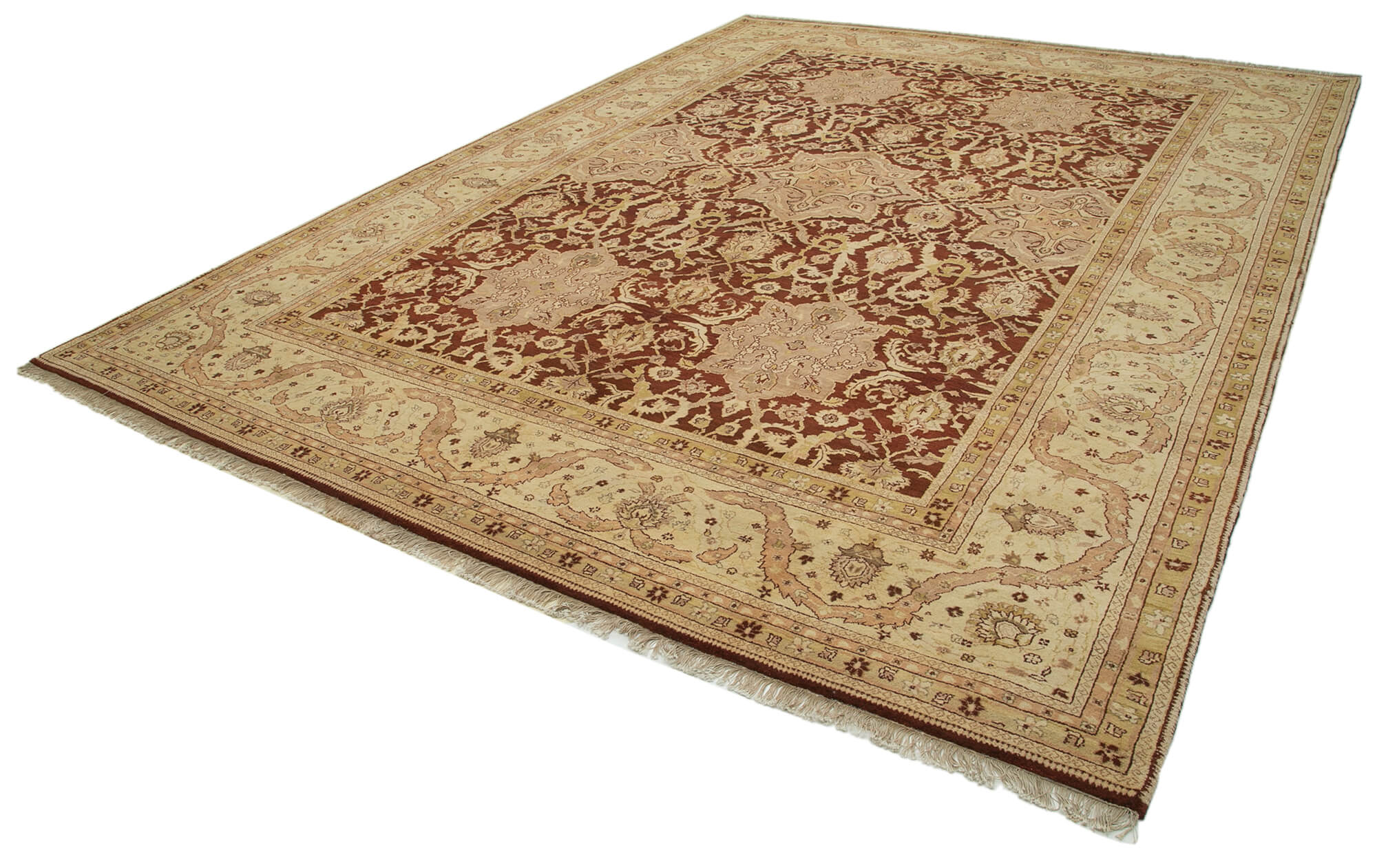 Handmade Wool Area Rug – Classic Beige Cotton Wool Rug 9'11''x13'10'' by Agacan