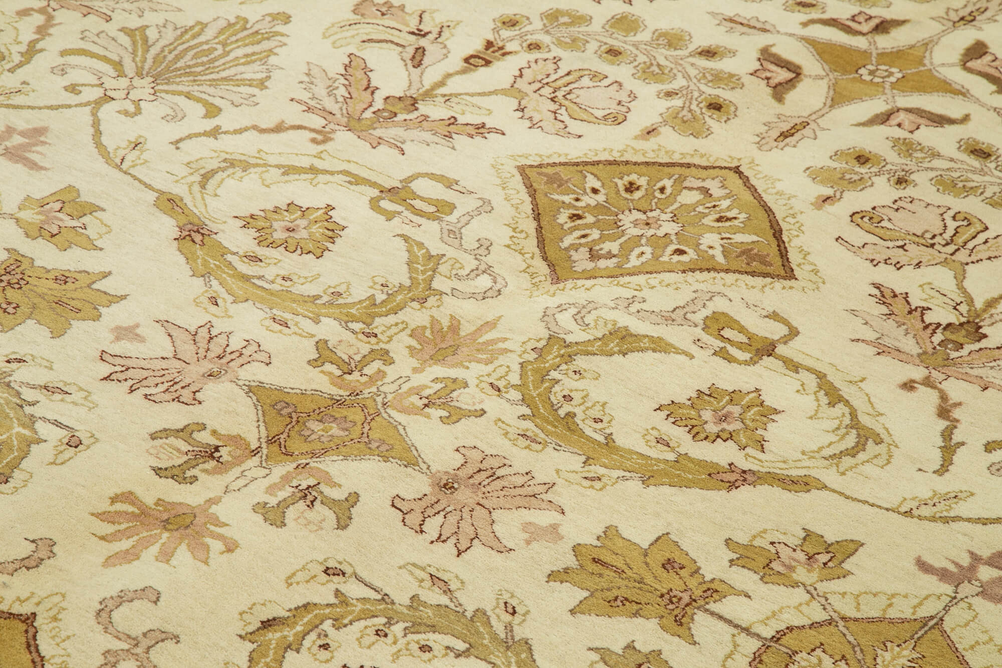 Handmade Wool Area Rug – Vintage Turkish Carpet Beige Wool Rug 8'9''x11'11''