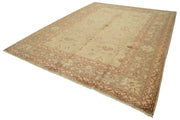 Handmade Wool Area Rug – Tebriz Classic Beige Cotton Wool Rug 9'0''x11'9''