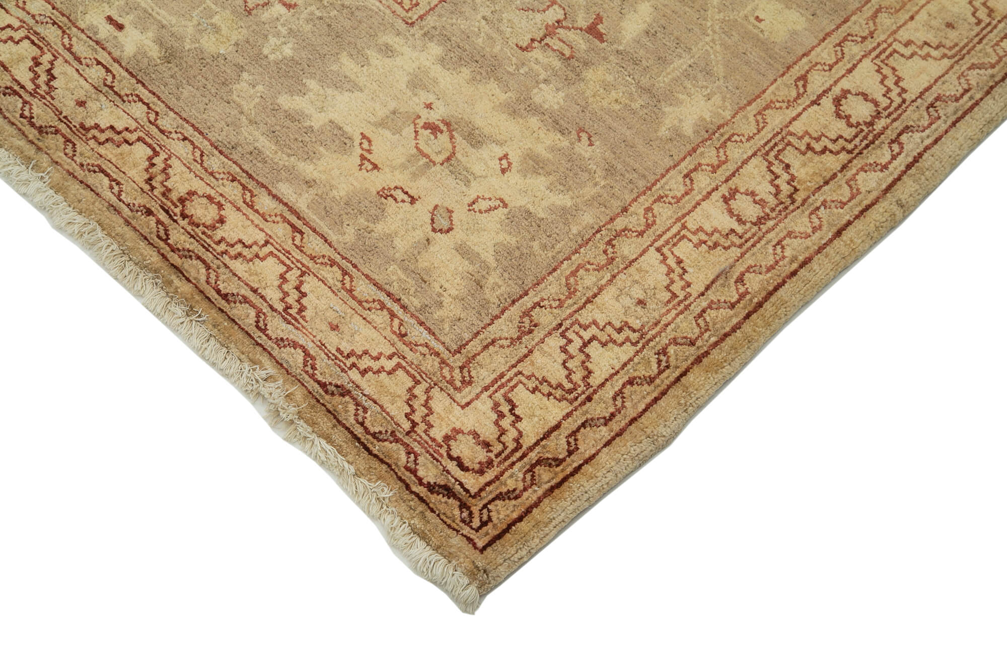 Handmade Wool Area Rug – Tebriz Classic Beige Cotton Wool Rug 9'0''x11'9''
