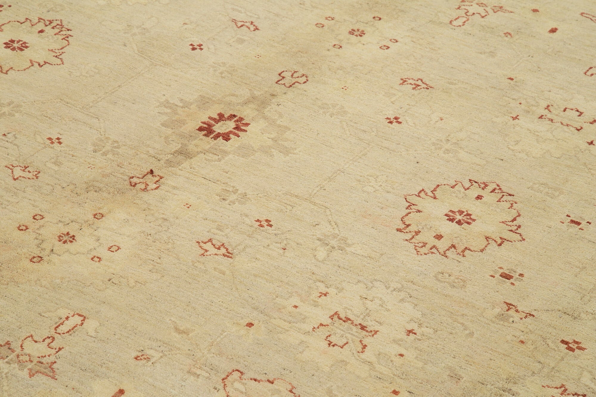 Handmade Wool Area Rug – Tebriz Classic Beige Cotton Wool Rug 9'0''x11'9''
