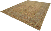 Handmade Wool Area Rug - Classic Brown Vintage Turkish Carpet 10'2''x13'3''