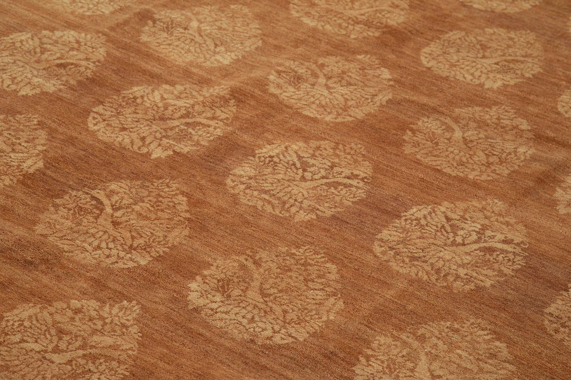 Handmade Wool Area Rug – Tebriz Classic Orange 9x12 Cotton Wool Carpet
