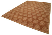 Handmade Wool Area Rug - Tebriz Classic Orange Cotton Wool Carpet 8'11''x12'2''