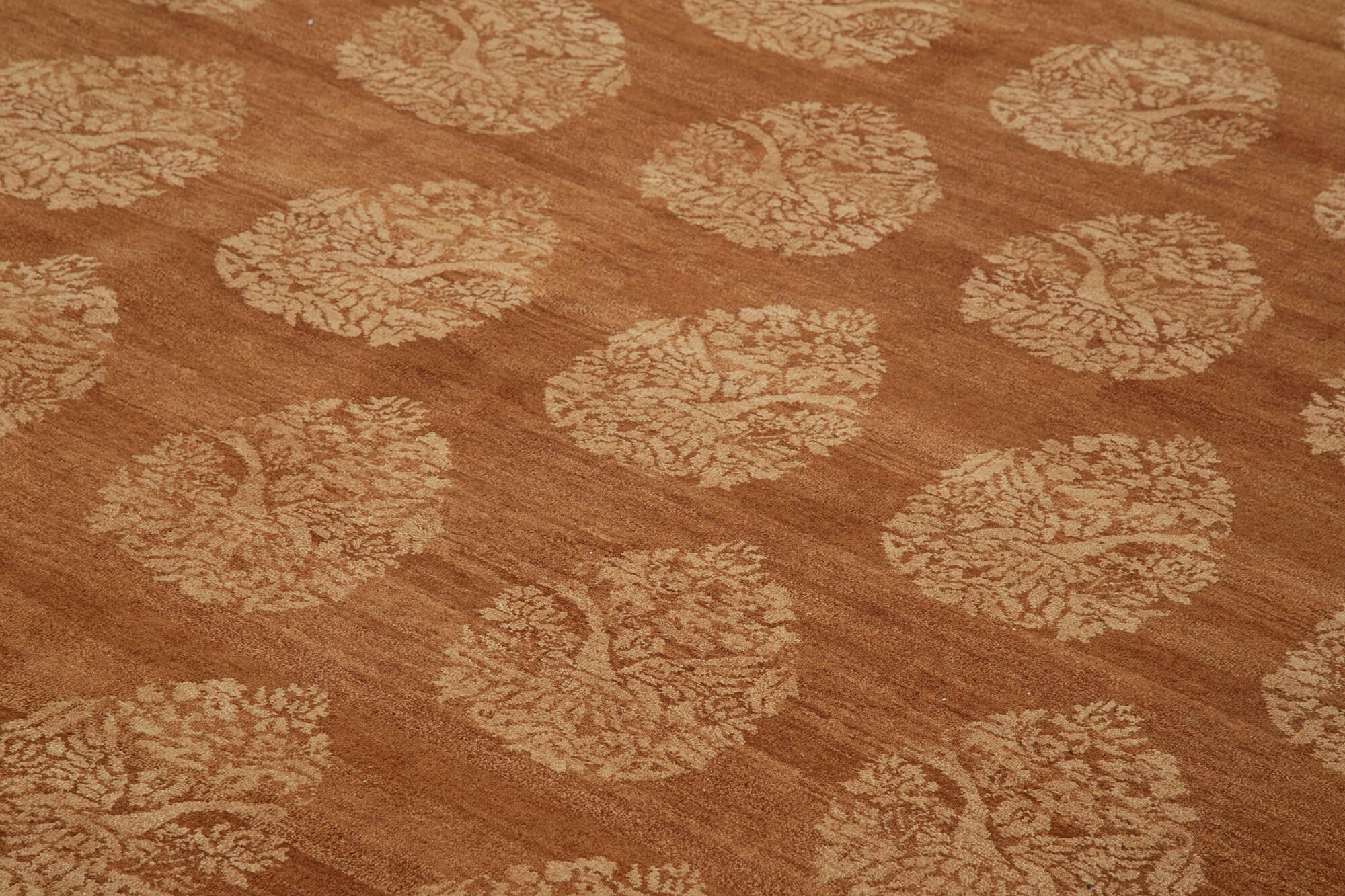Handmade Wool Area Rug - Tebriz Classic Orange Cotton Wool Carpet 8'11''x12'2''
