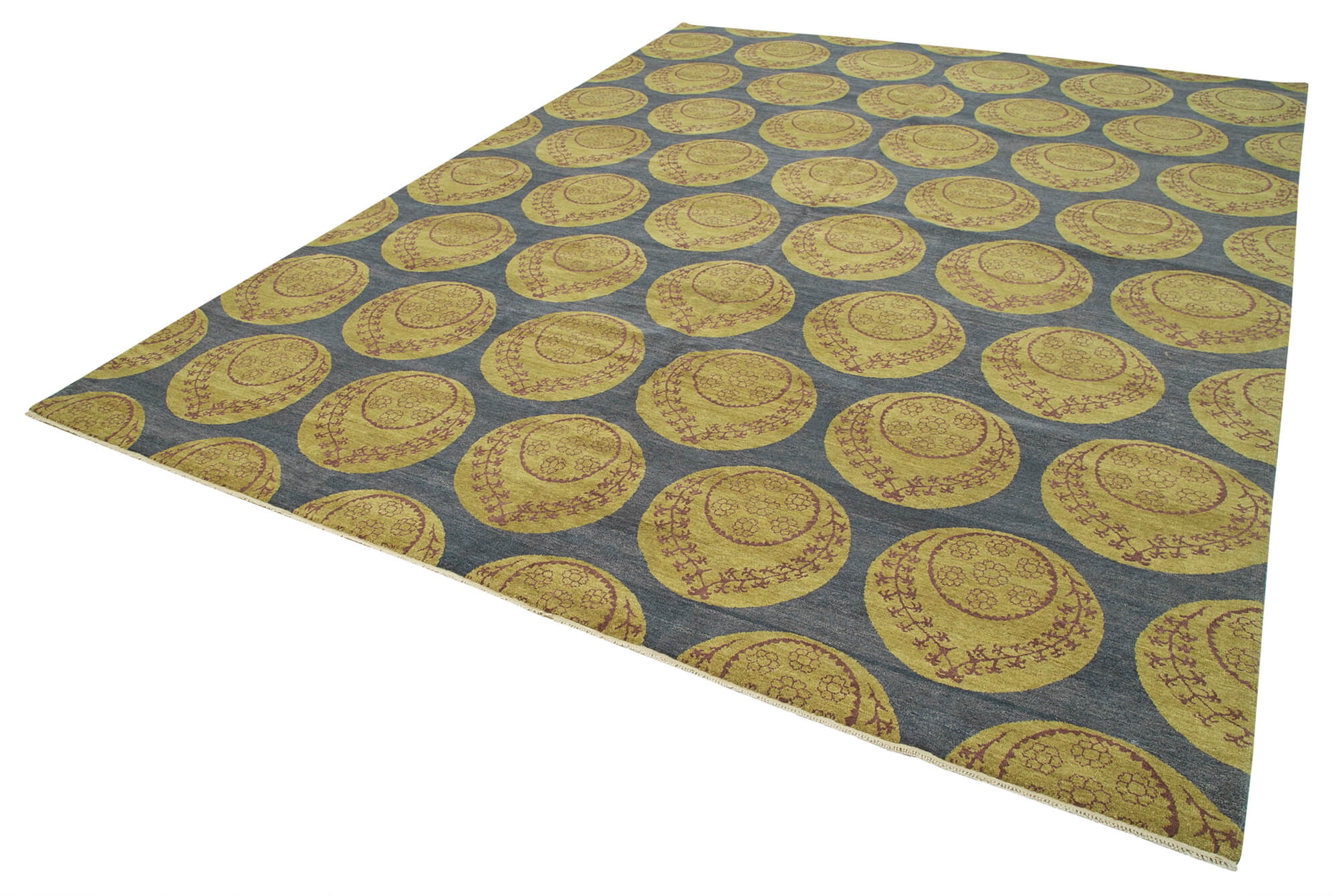 Handmade Wool Area Rug | Vintage Cotton Wool Carpet – Classic Blue 9x12 Area Rug