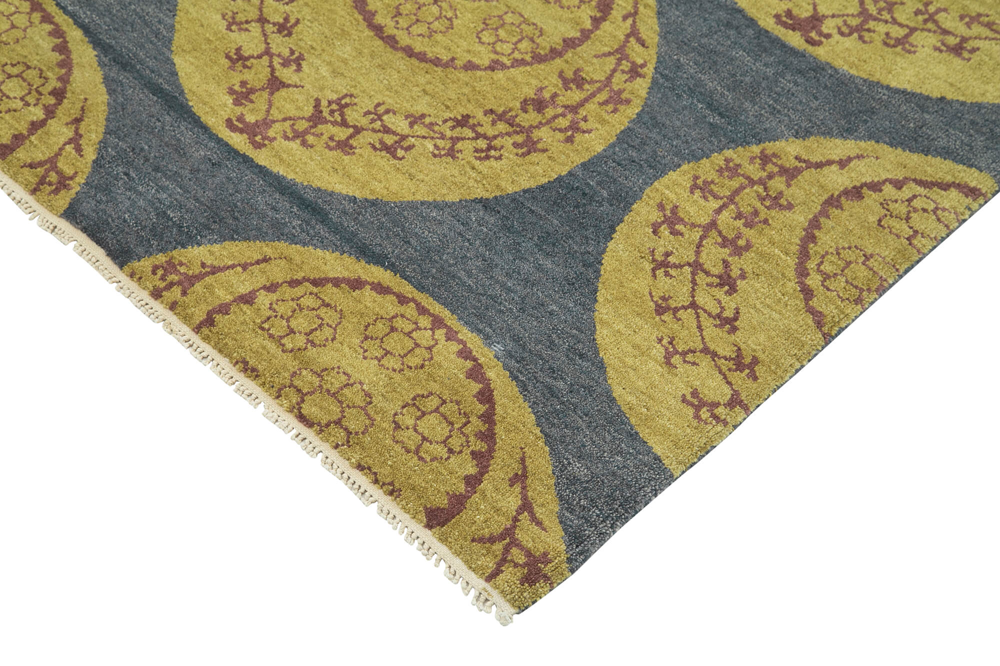 Handmade Wool Area Rug | Vintage Cotton Wool Carpet – Classic Blue 9x12 Area Rug