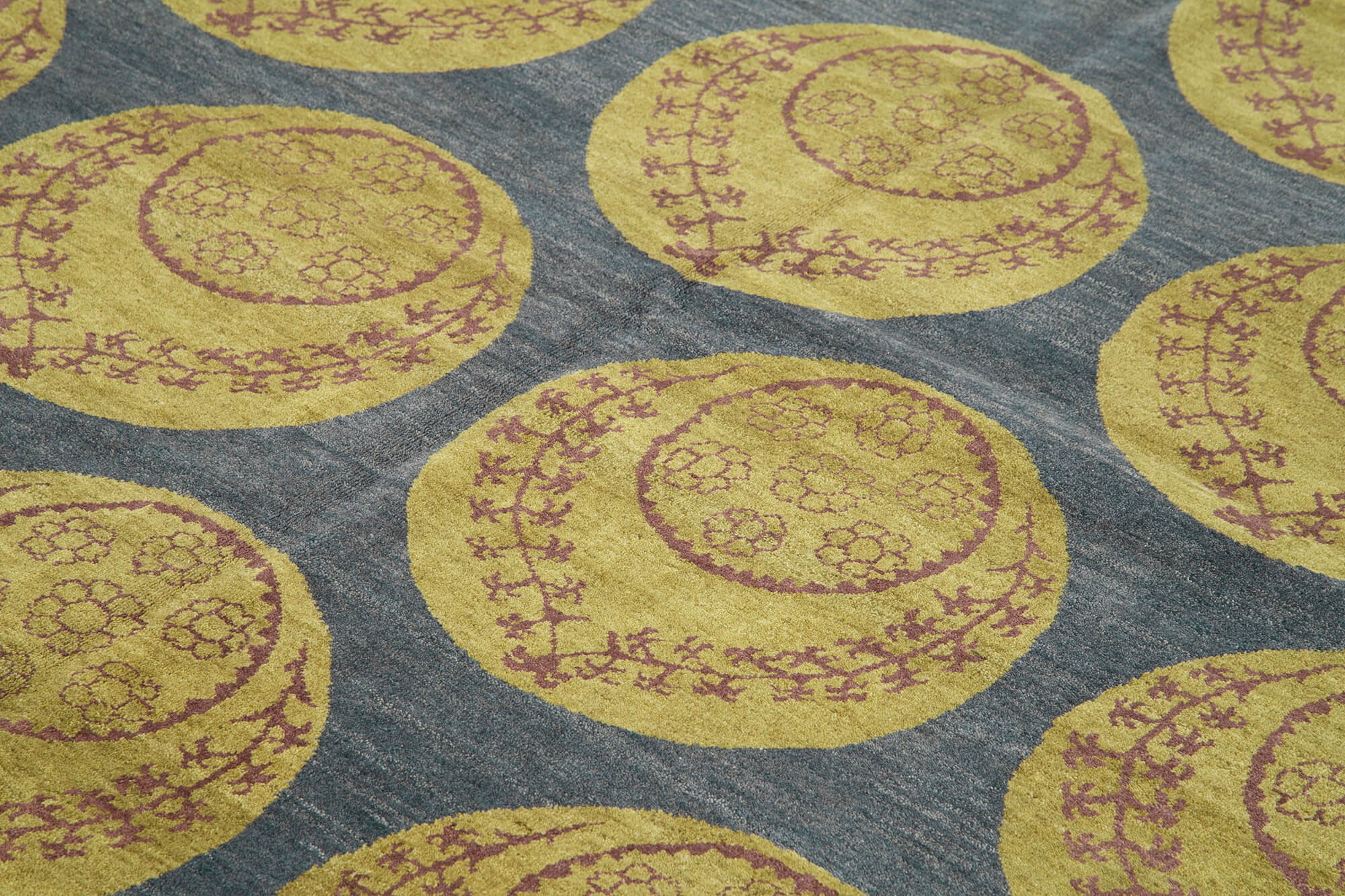 Handmade Wool Area Rug | Vintage Cotton Wool Carpet – Classic Blue 9x12 Area Rug