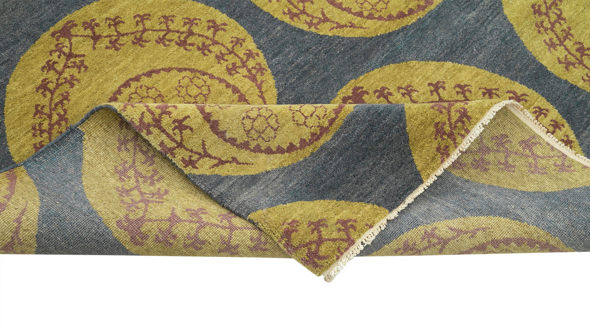 Handmade Wool Area Rug | Vintage Cotton Wool Carpet – Classic Blue 9x12 Area Rug