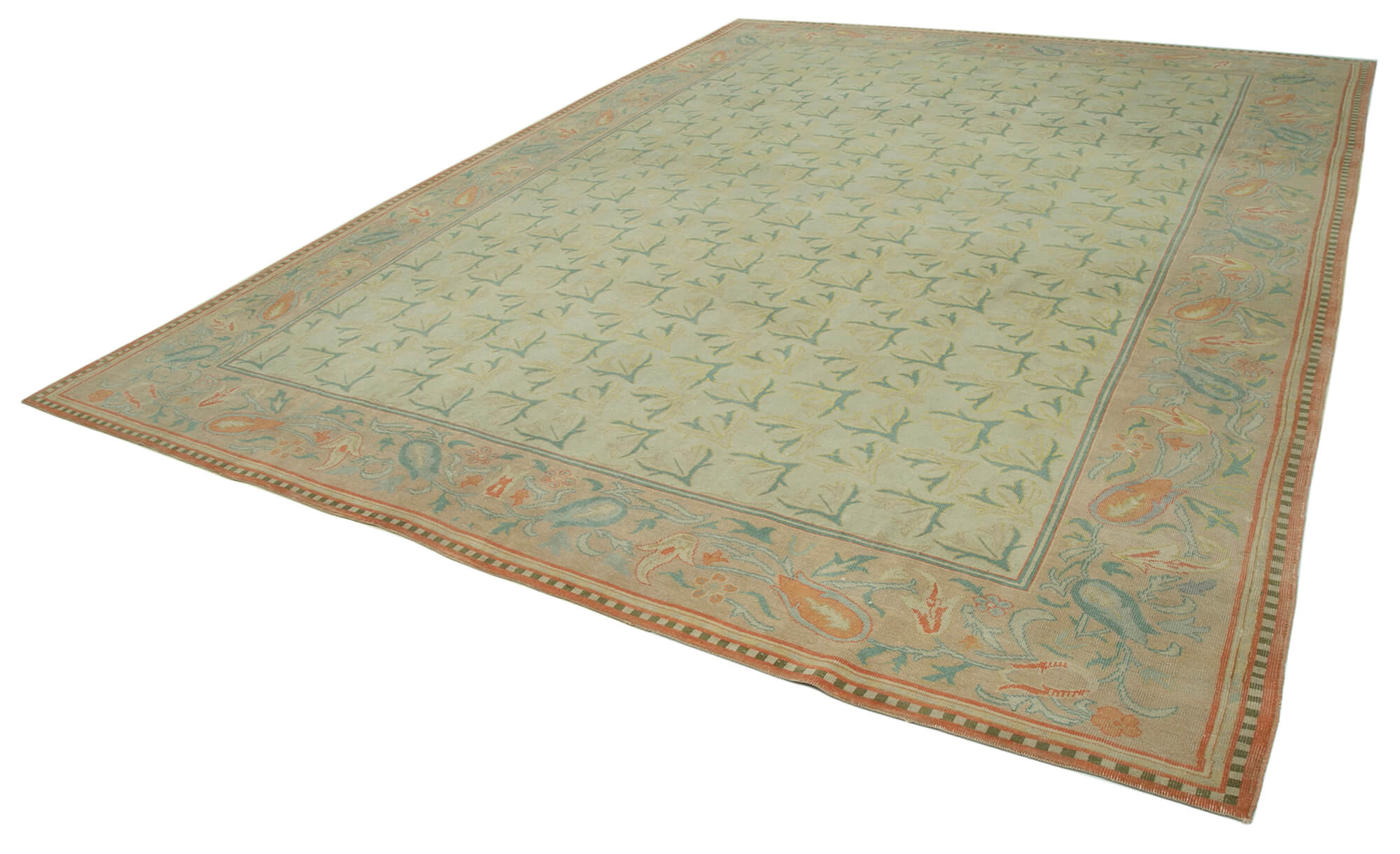 Handmade Wool Area Rug – Classic Beige Carpet Cotton Wool Rug 10'3''x13'6''