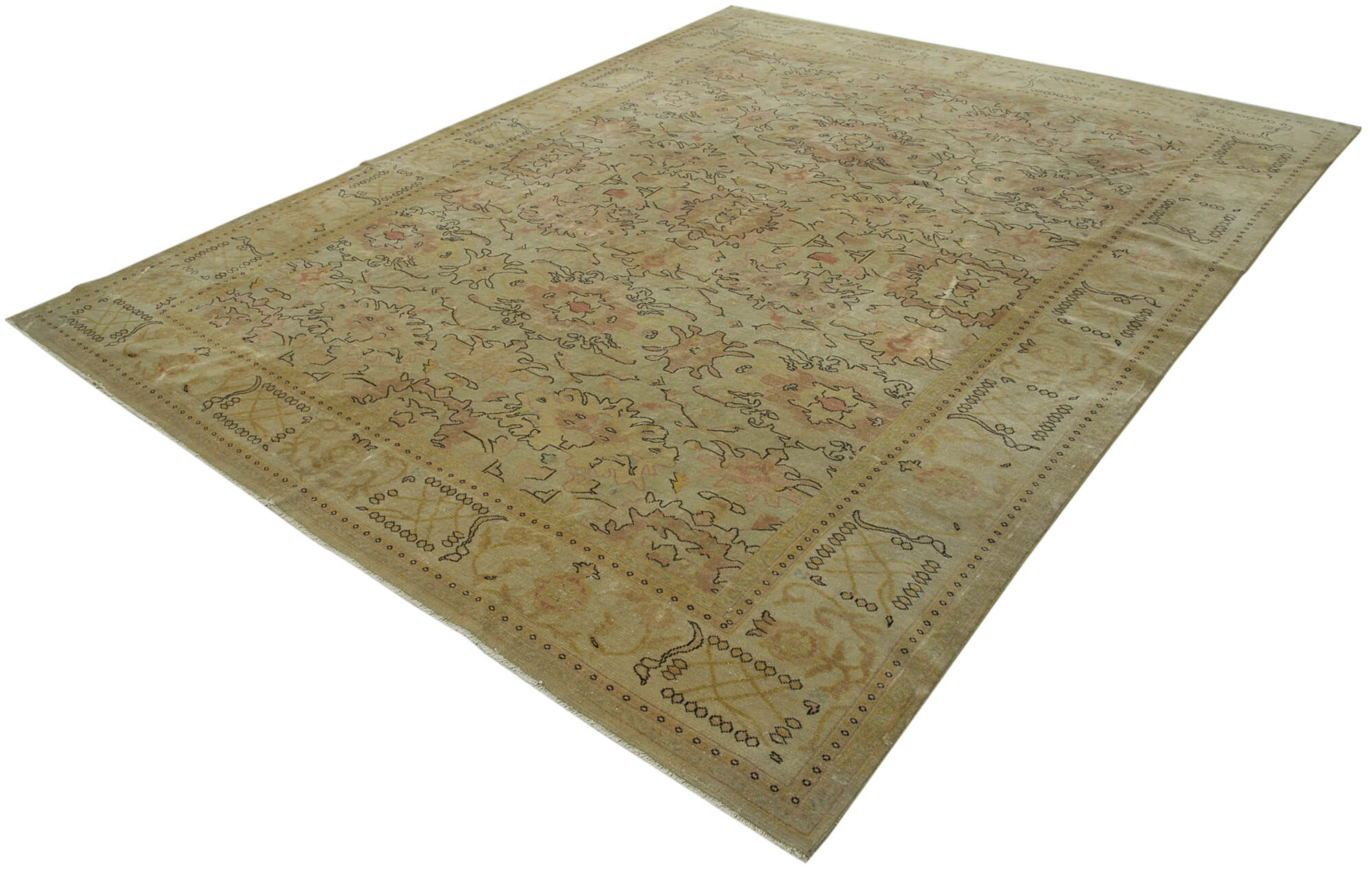 Handmade Wool Area Rug – Classic Beige Cotton Wool Carpet 8'2''x9'11''