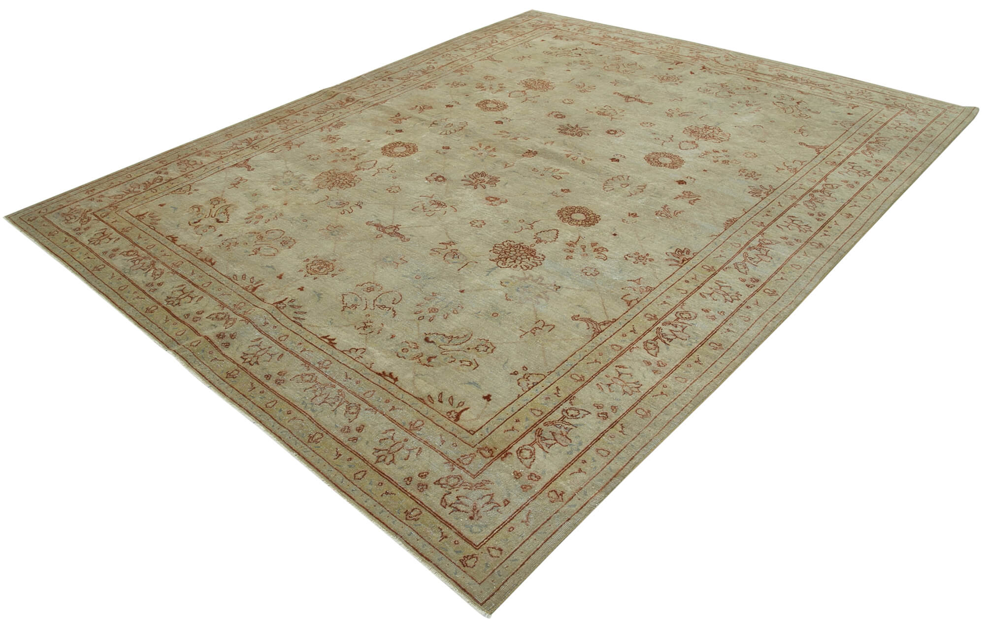 Handmade Wool Area Rug – Vintage Turkish Carpet Beige 8'0''x10'3'' Classic Cotton Rug