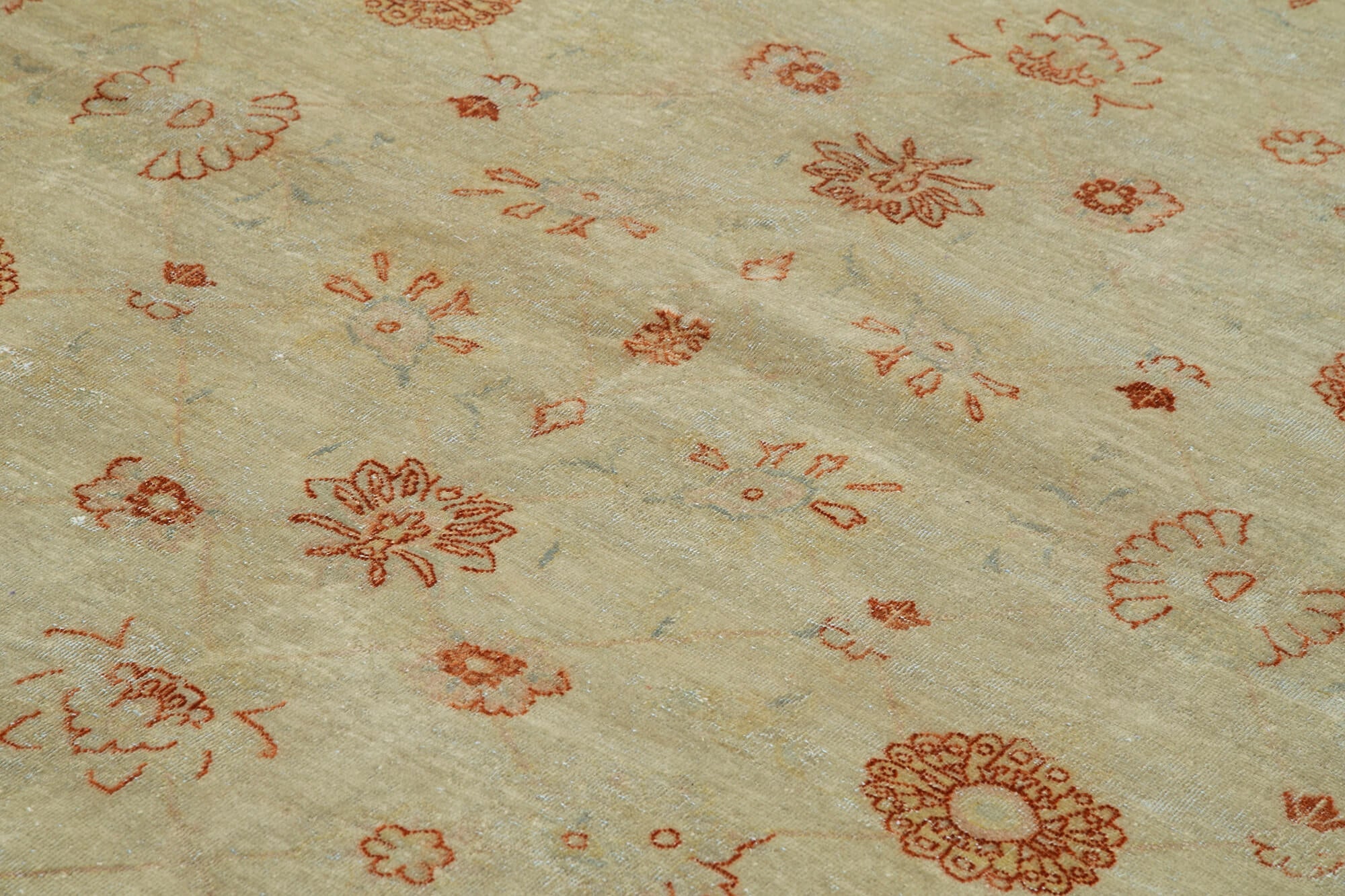 Handmade Wool Area Rug – Vintage Turkish Carpet Beige 8'0''x10'3'' Classic Cotton Rug