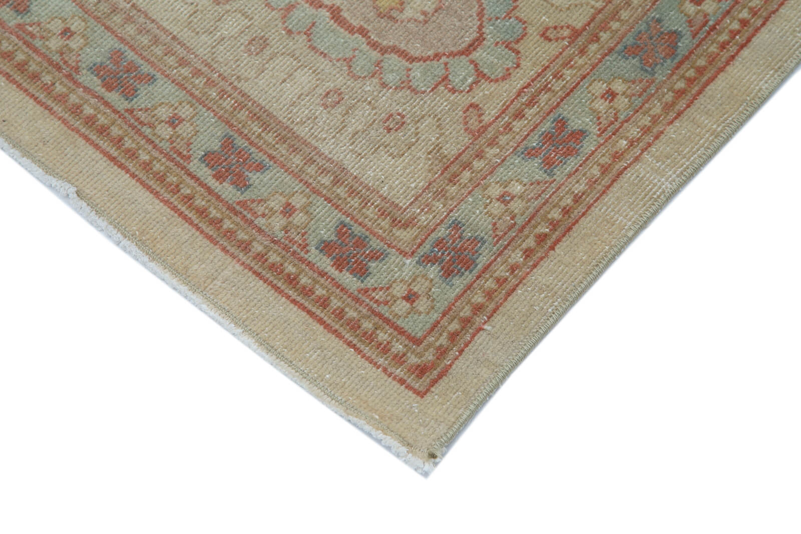 Handmade Wool Area Rug – Classic Beige Cotton Wool Rug 8'9''x11'11'' Durable Turkish Carpet