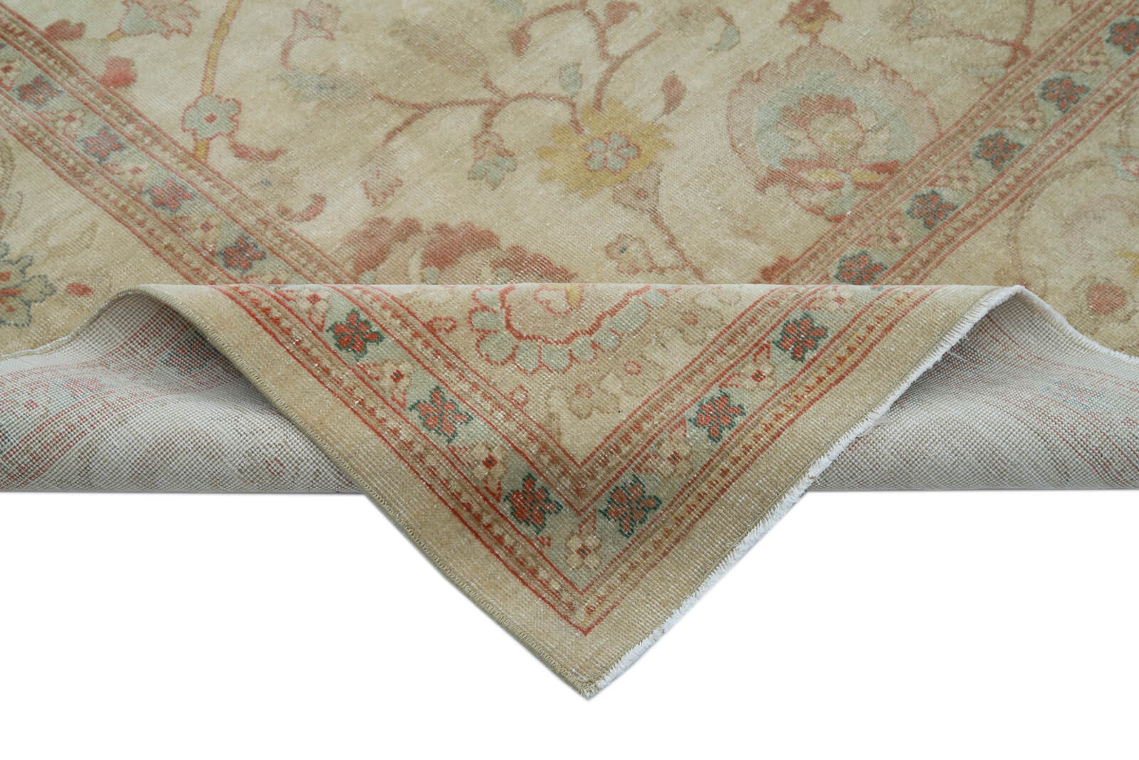 Handmade Wool Area Rug – Classic Beige Cotton Wool Rug 8'9''x11'11'' Durable Turkish Carpet