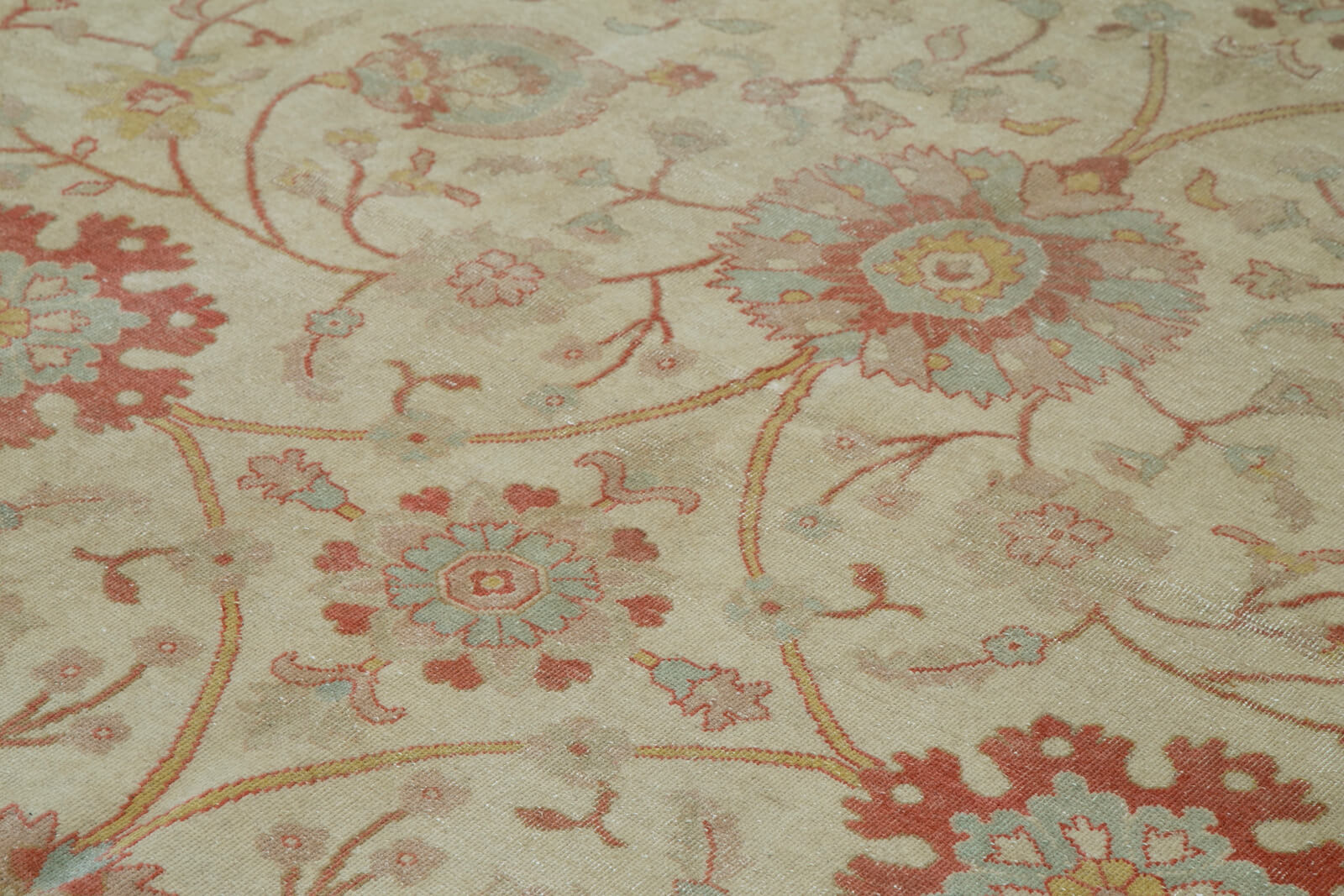 Handmade Wool Area Rug – Classic Beige Cotton Wool Rug 8'9''x11'11'' Durable Turkish Carpet