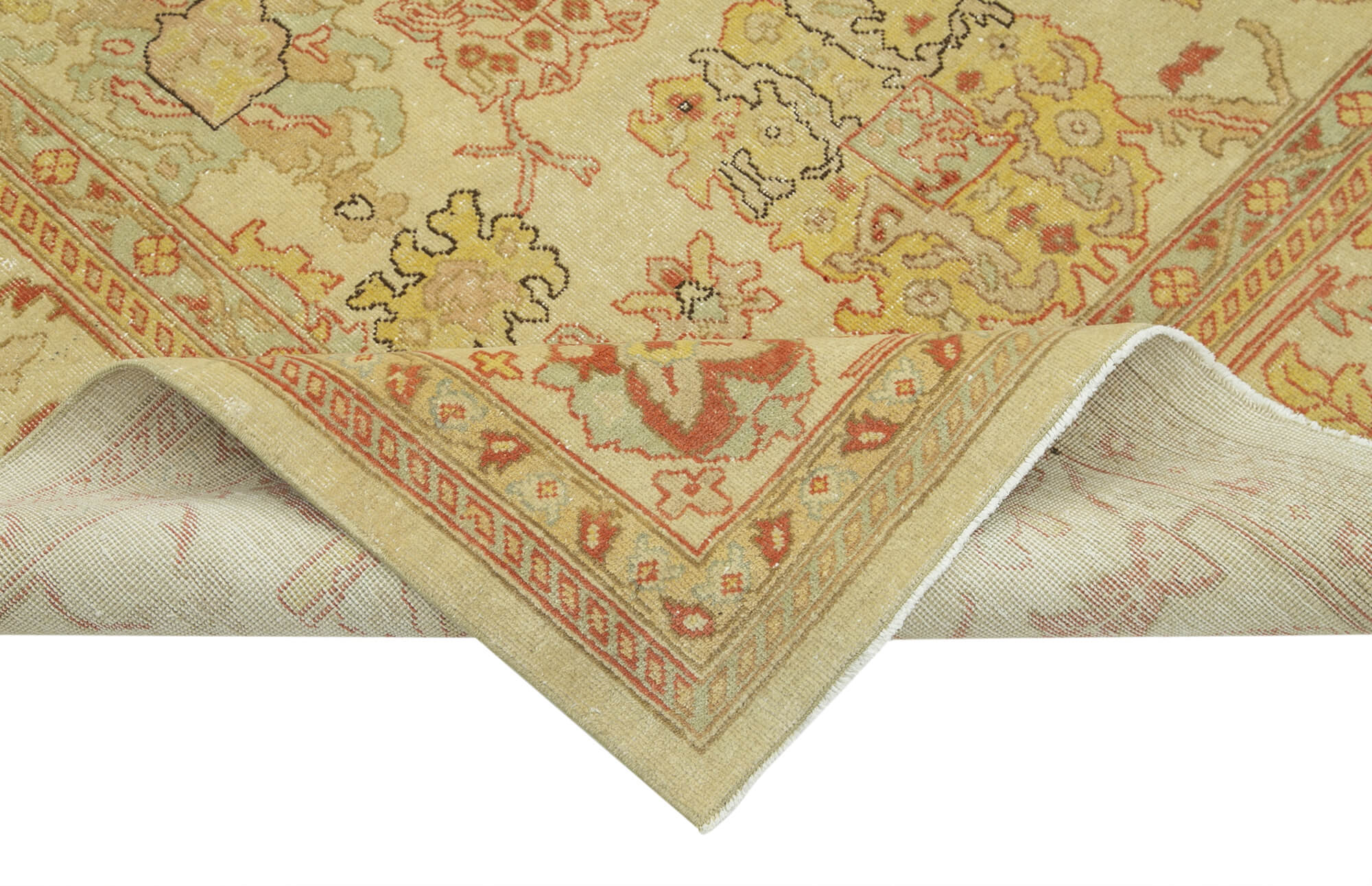 Handmade Wool Area Rug | Vintage Turkish Rug Cotton Wool Blend 7'9'' x 9'8''