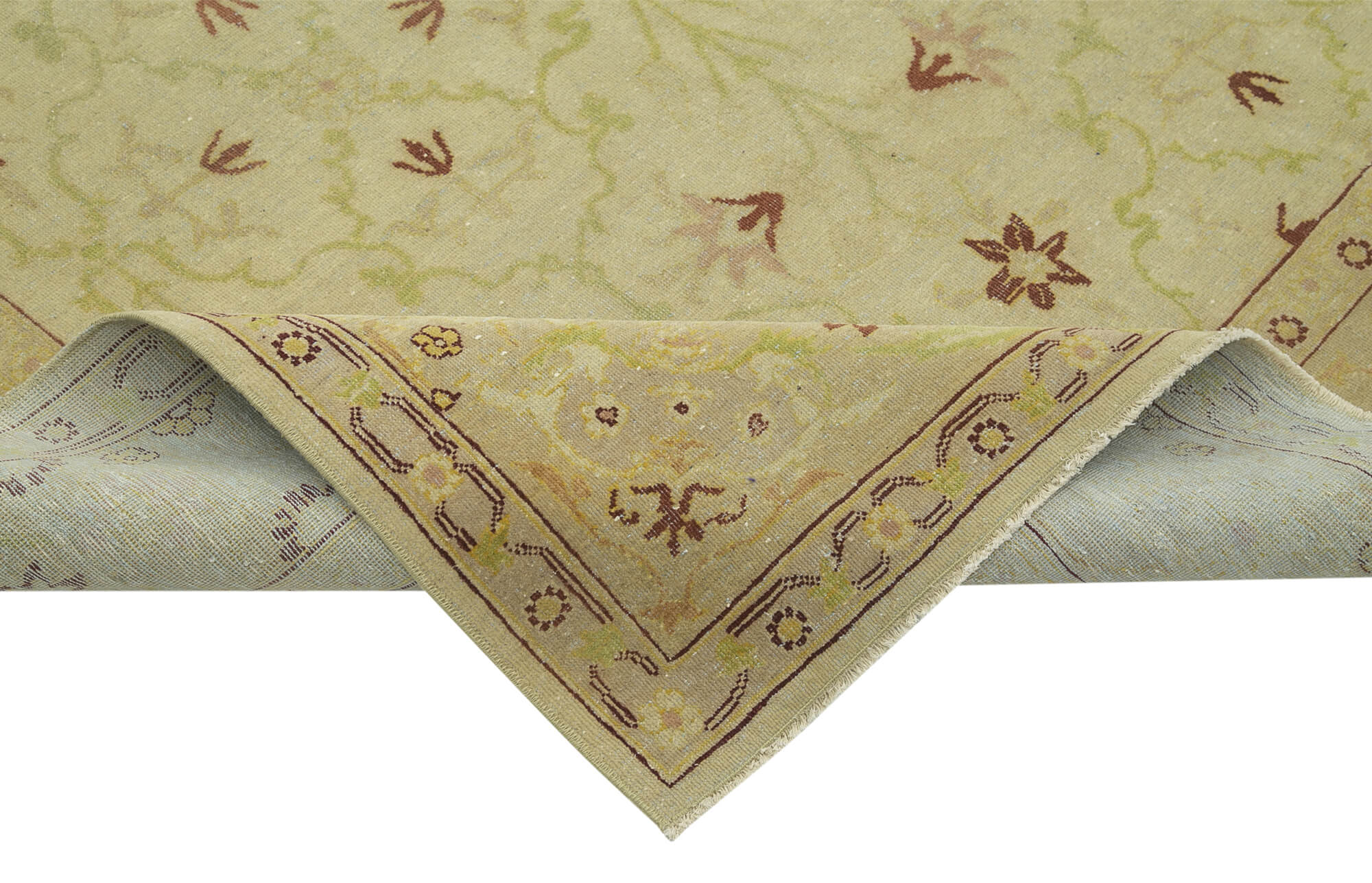 Handmade Area Rug – Classic Beige Cotton Wool Turkish Carpet 7'8''x10'10''