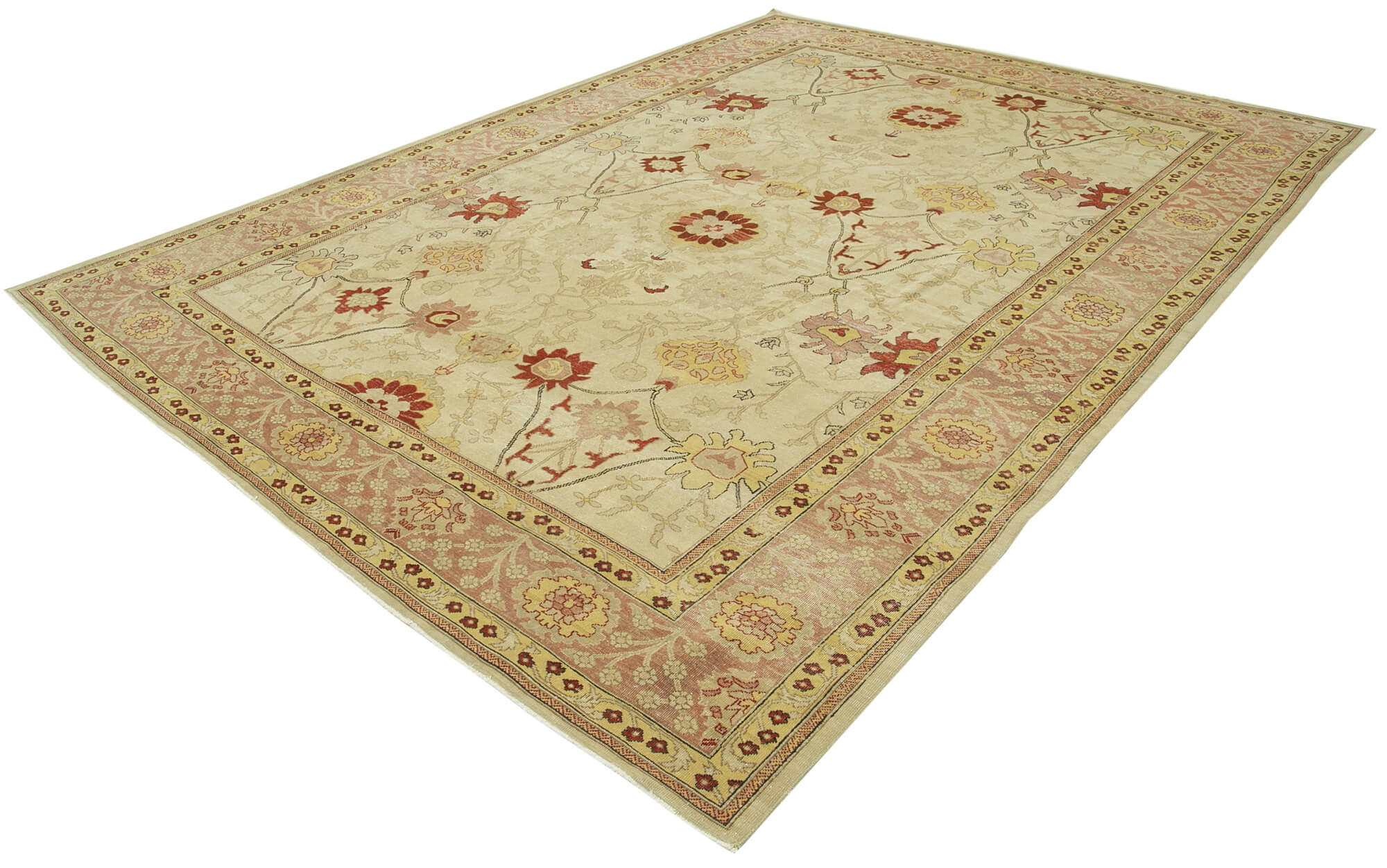 Handmade Wool Area Rug – Classic Beige 8x12 Turkish Hand Knotted Carpet