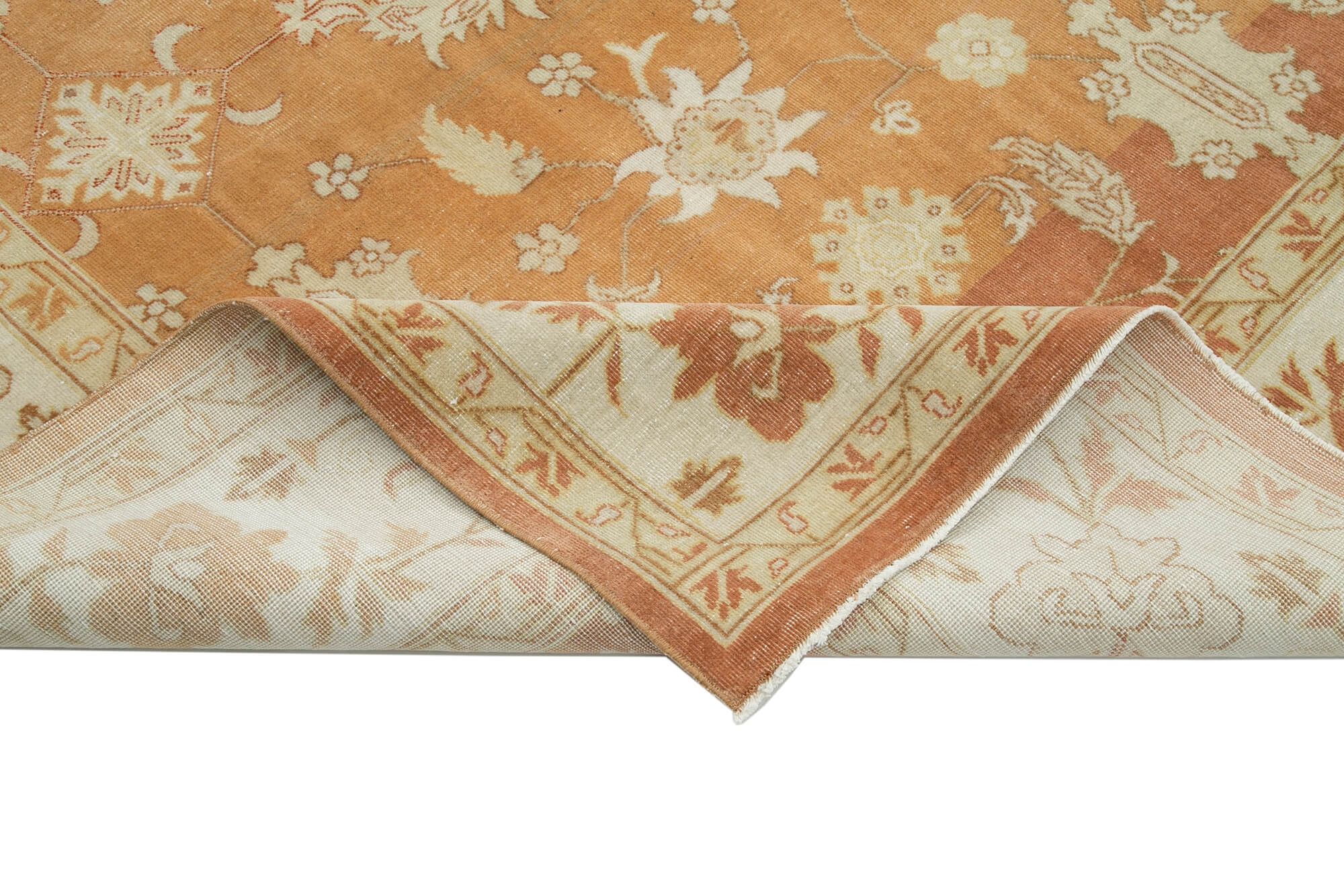 Handmade Area Rug – Classic Beige Turkish Hand Knotted Wool Cotton Carpet 8'10''x12'1''