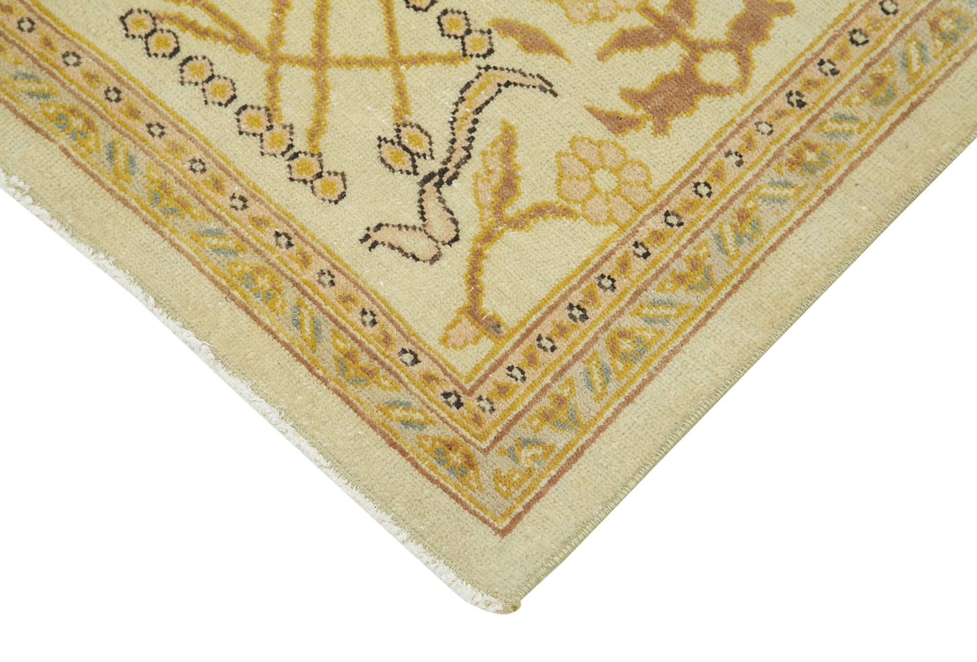 Handmade Wool Area Rug – Classic Beige Carpet Cotton Wool Rug 8'4''x9'11''