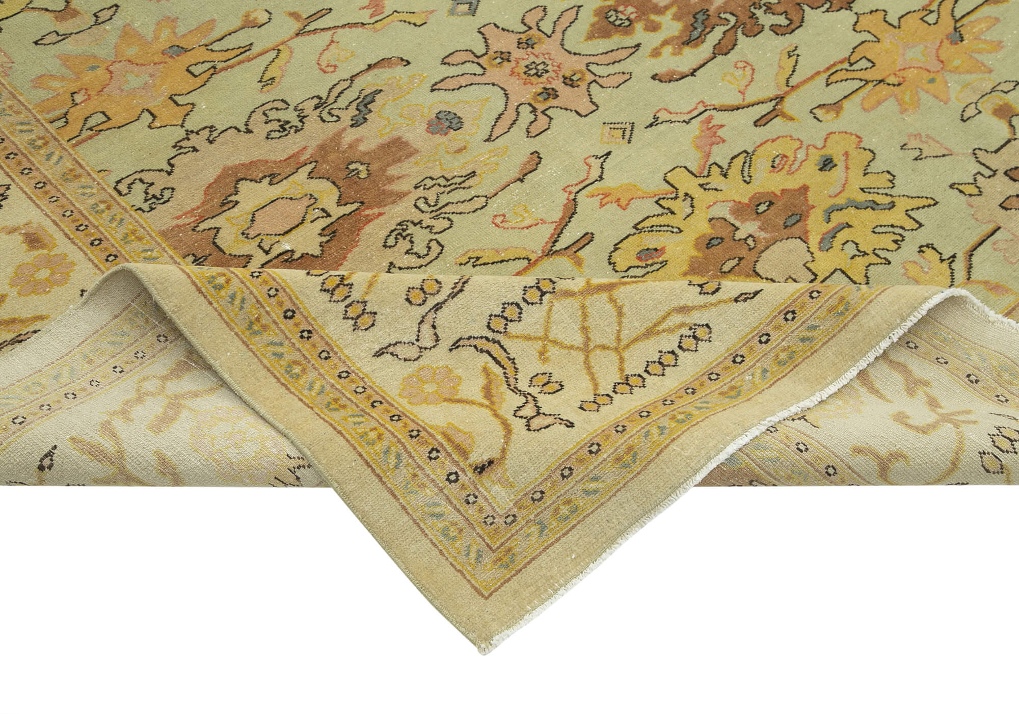 Handmade Wool Area Rug – Classic Beige Carpet Cotton Wool Rug 8'4''x9'11''