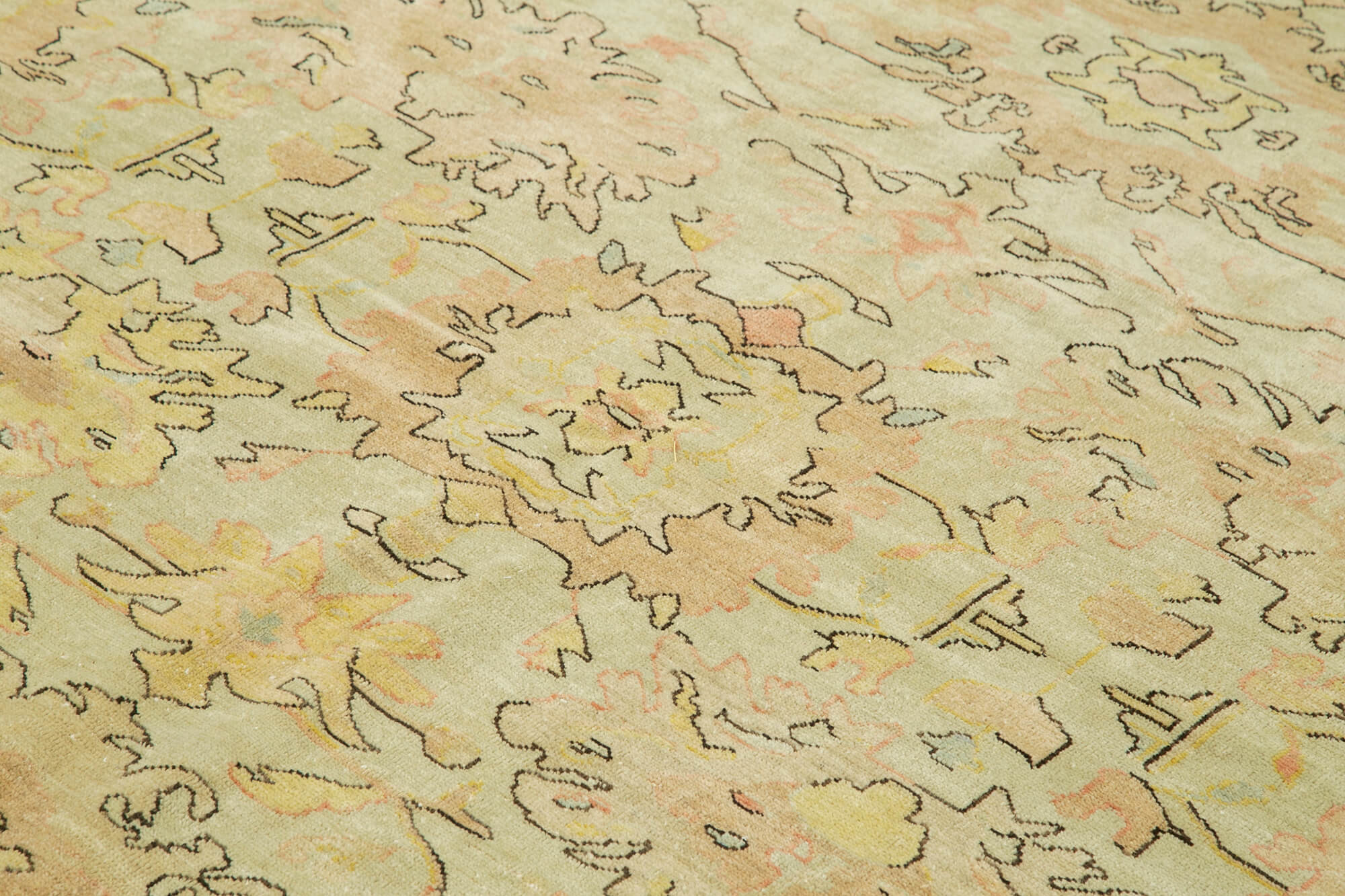 Handmade Wool Area Rug – Tebriz Classic Beige Cotton Wool 8x10 Carpet