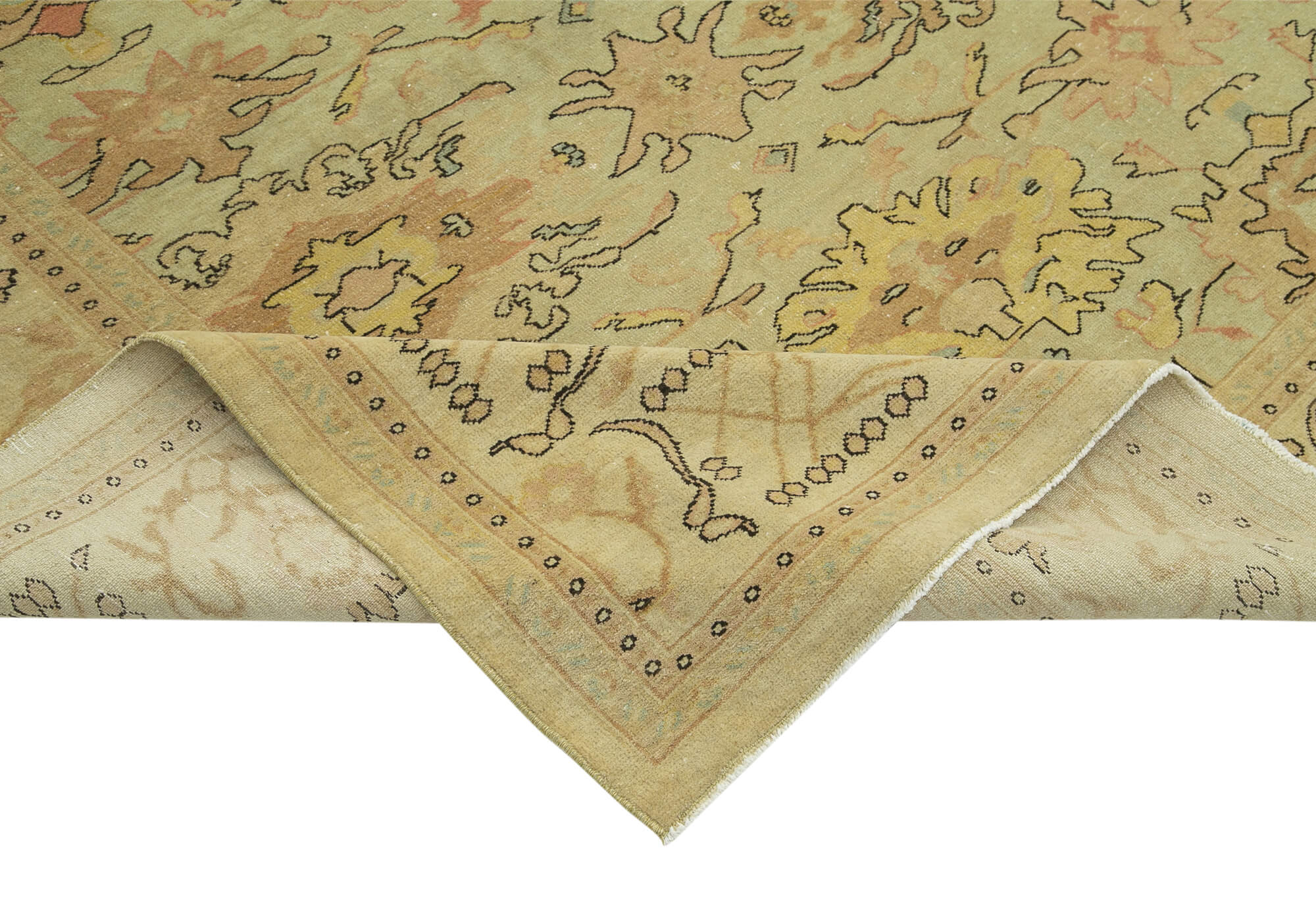Handmade Wool Area Rug – Tebriz Classic Beige Cotton Wool 8x10 Carpet