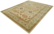 Handmade Wool Area Rug - Tebriz Classic Beige Cotton Wool Rug 8'2''x9'10''