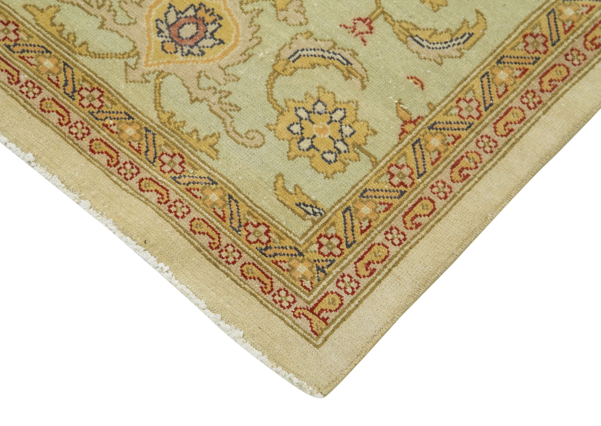 Handmade Wool Area Rug - Tebriz Classic Beige Cotton Wool Rug 8'2''x9'10''