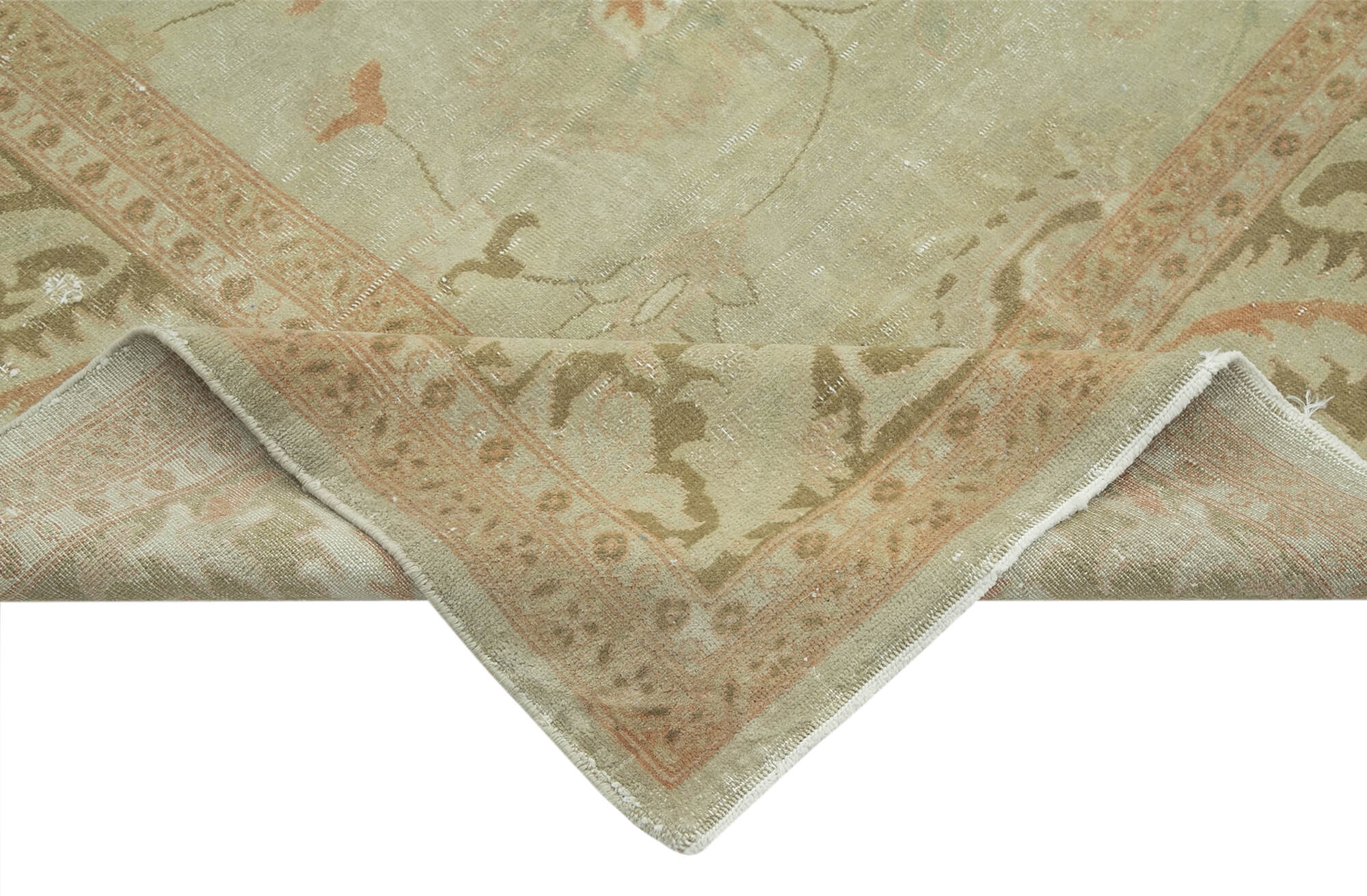 Handmade Wool Area Rug – Tebriz Classic Green Cotton Wool Carpet 8'5"x9'10"