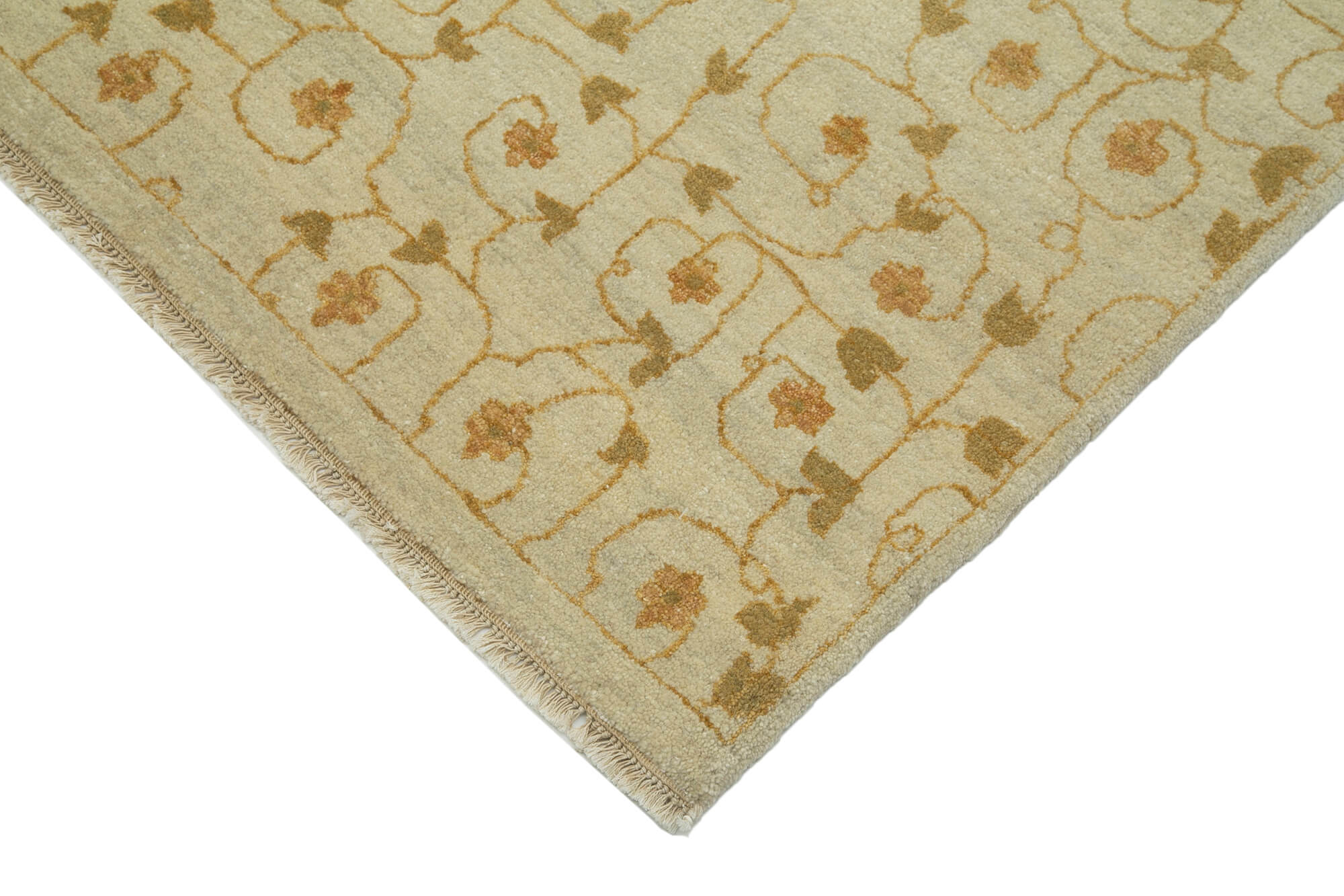 Handmade Wool Area Rug – Tebriz Beige Classic Cotton Wool Carpet 10'1''x13'1''