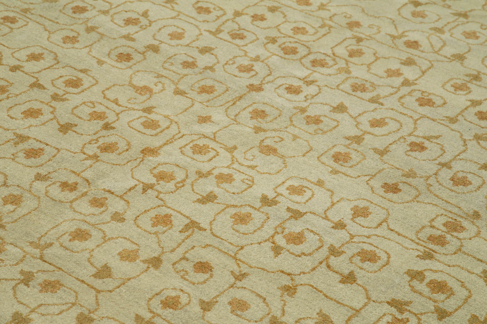 Handmade Wool Area Rug – Tebriz Beige Classic Cotton Wool Carpet 10'1''x13'1''