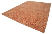 Handmade Wool Area Rug – Tebriz Red Classic Cotton Wool Rug 10'4''x14'0''