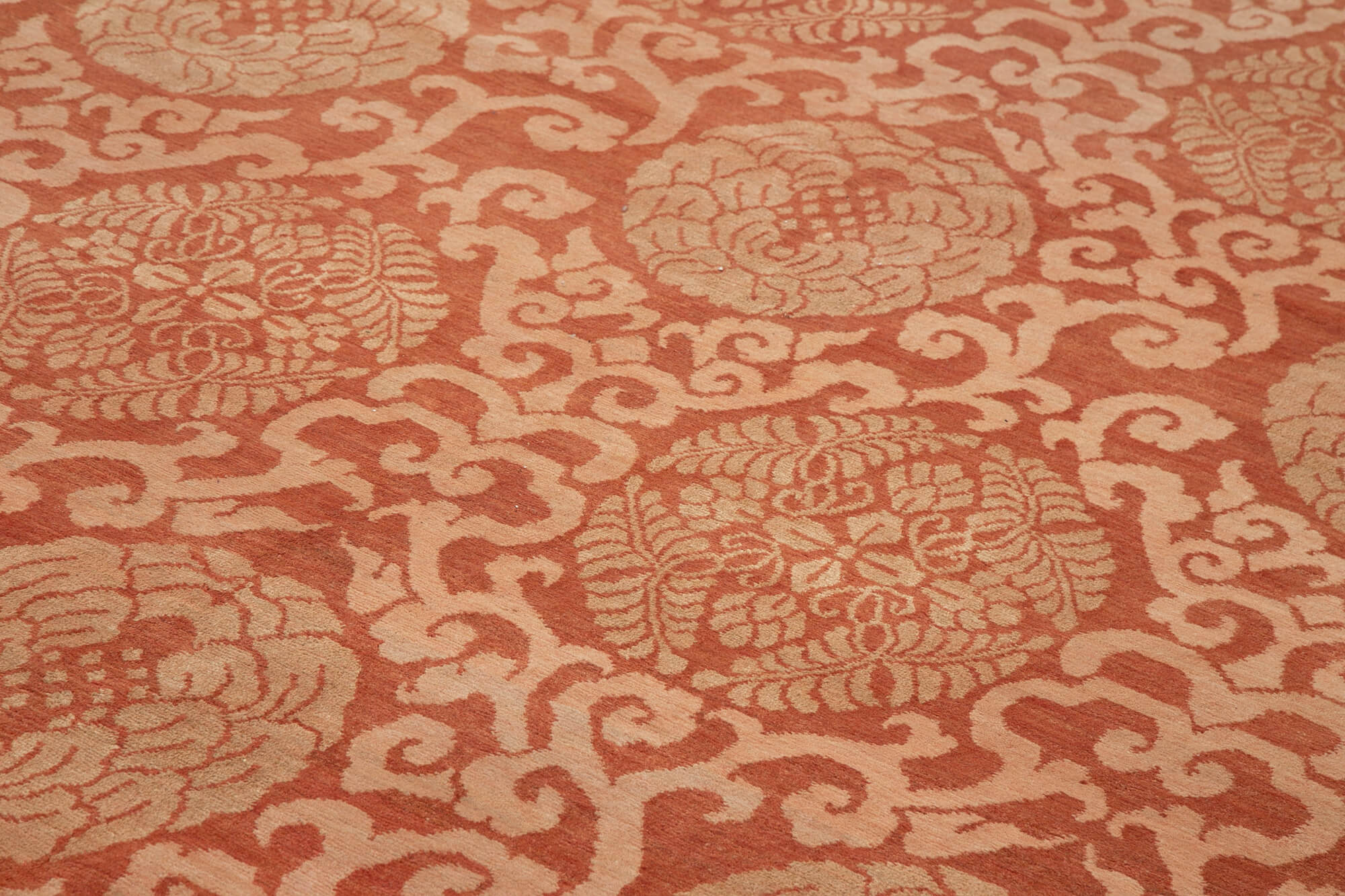 Handmade Wool Area Rug – Tebriz Red Classic Cotton Wool Rug 10'4''x14'0''