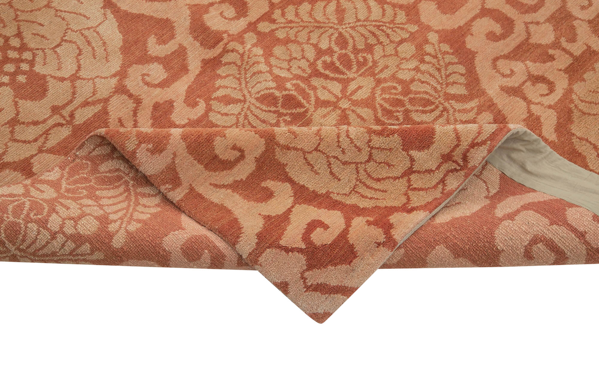 Handmade Wool Area Rug – Tebriz Red Classic Cotton Wool Rug 10'4''x14'0''