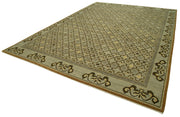 Handmade Wool Area Rug – Tebriz Brown Classic Cotton Wool Rug 10'x13'10''