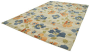 Handmade Wool Area Rug - Tebriz Classic Beige Cotton Wool Rug 10'x14'4''