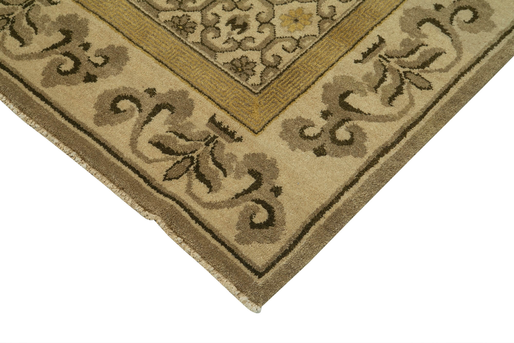 Handmade Wool Area Rug – Tebriz Classic Beige Cotton Wool Rug 9'11''x14'2''