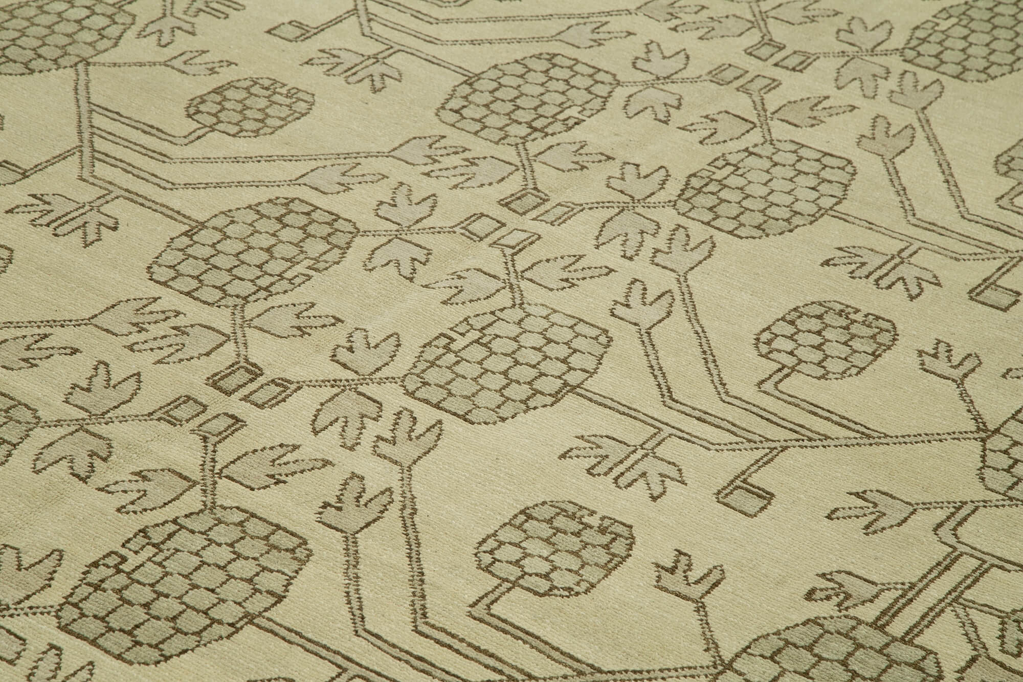 Handmade Cotton Wool Rug - Authentic Tebriz Classic Beige Area Rug 9'3''x11'11''