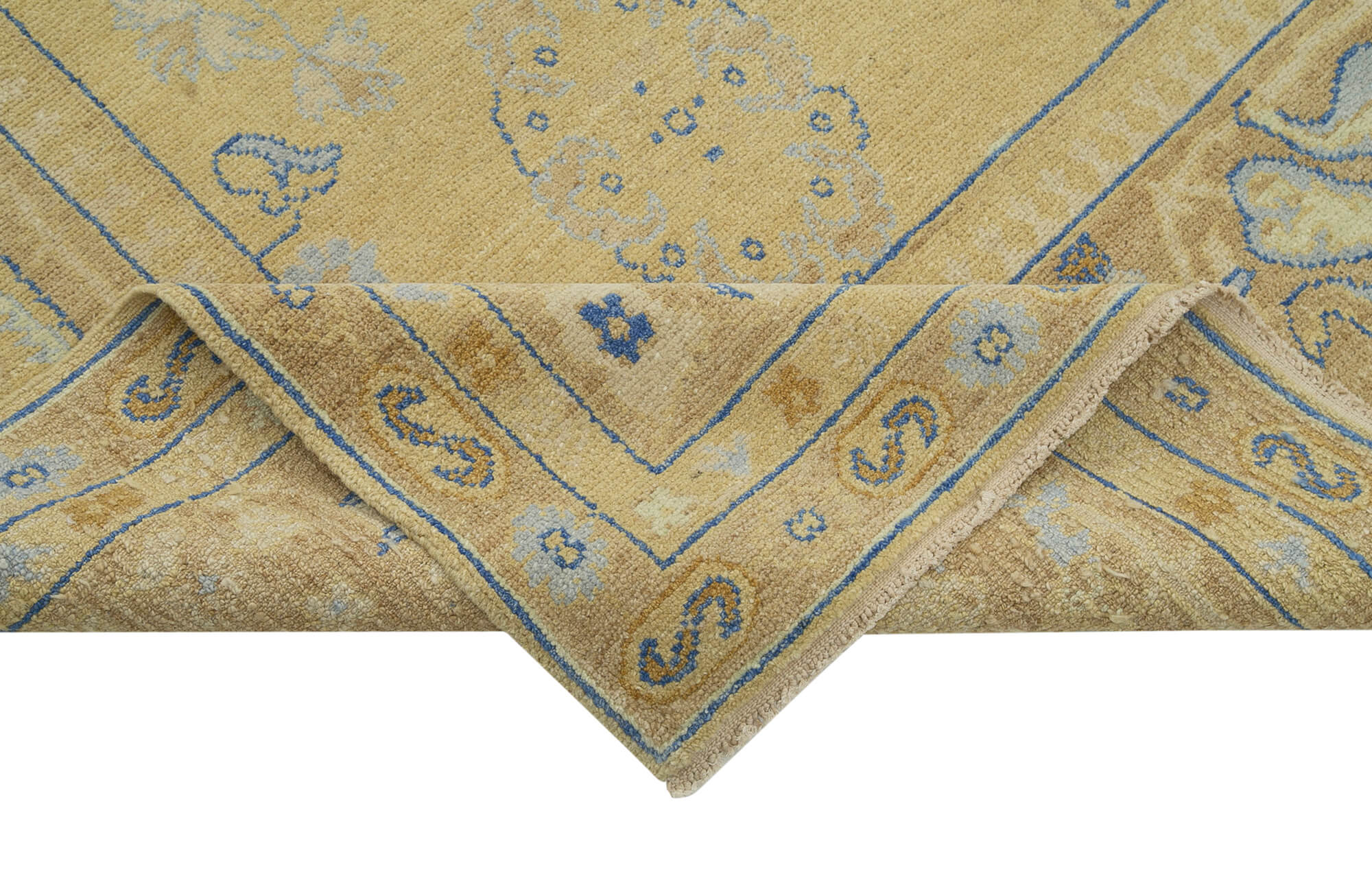 Handmade Area Rug – Classic Beige Turkish Hand Woven Cotton Wool Carpet 8'11''x12'